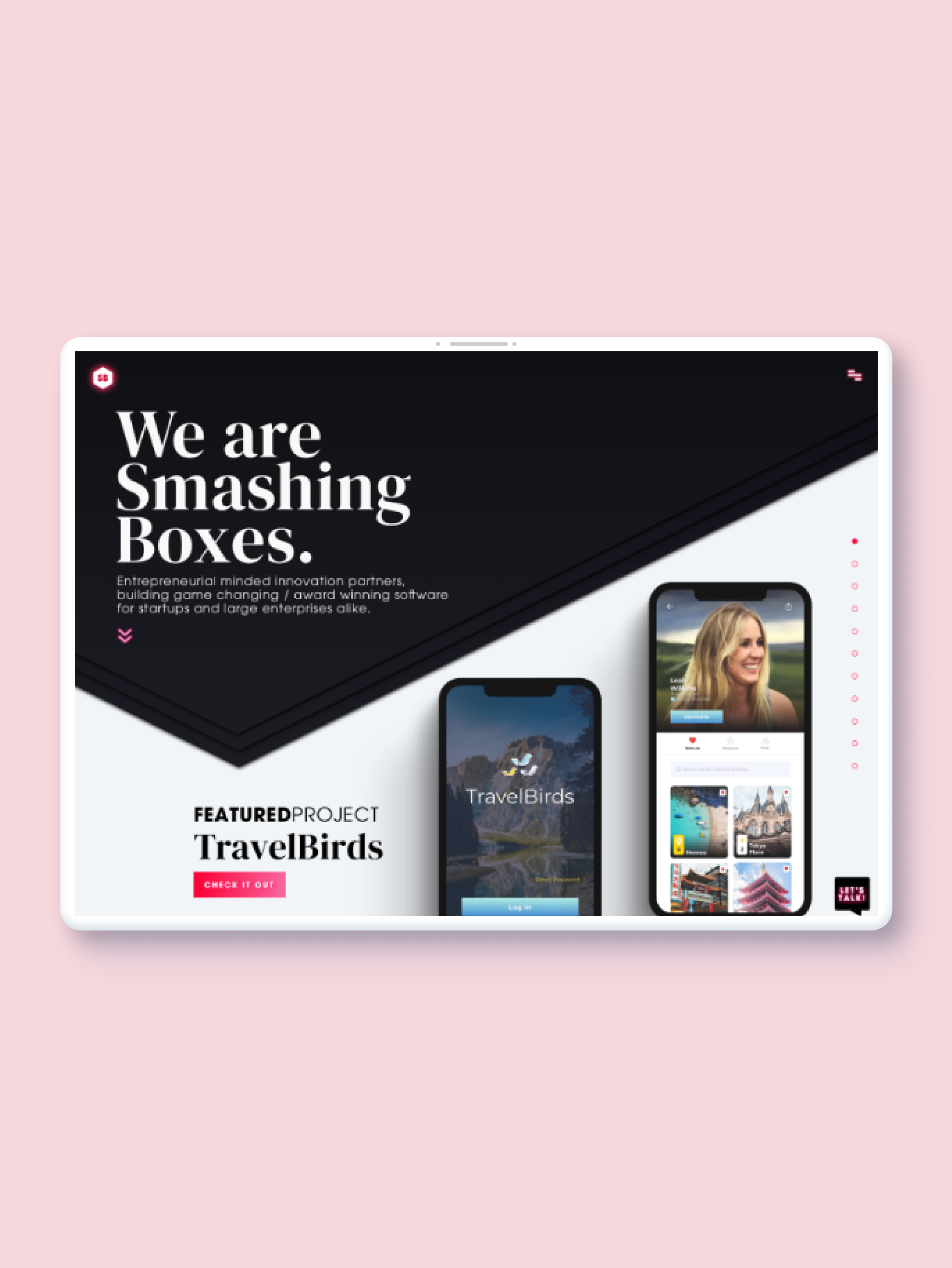 Redesigning the website of a popular tech agency for Smashing Boxes