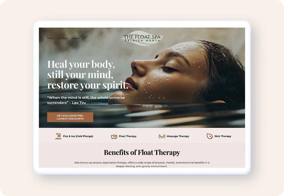 North Raleigh Float Spa Branding and Website