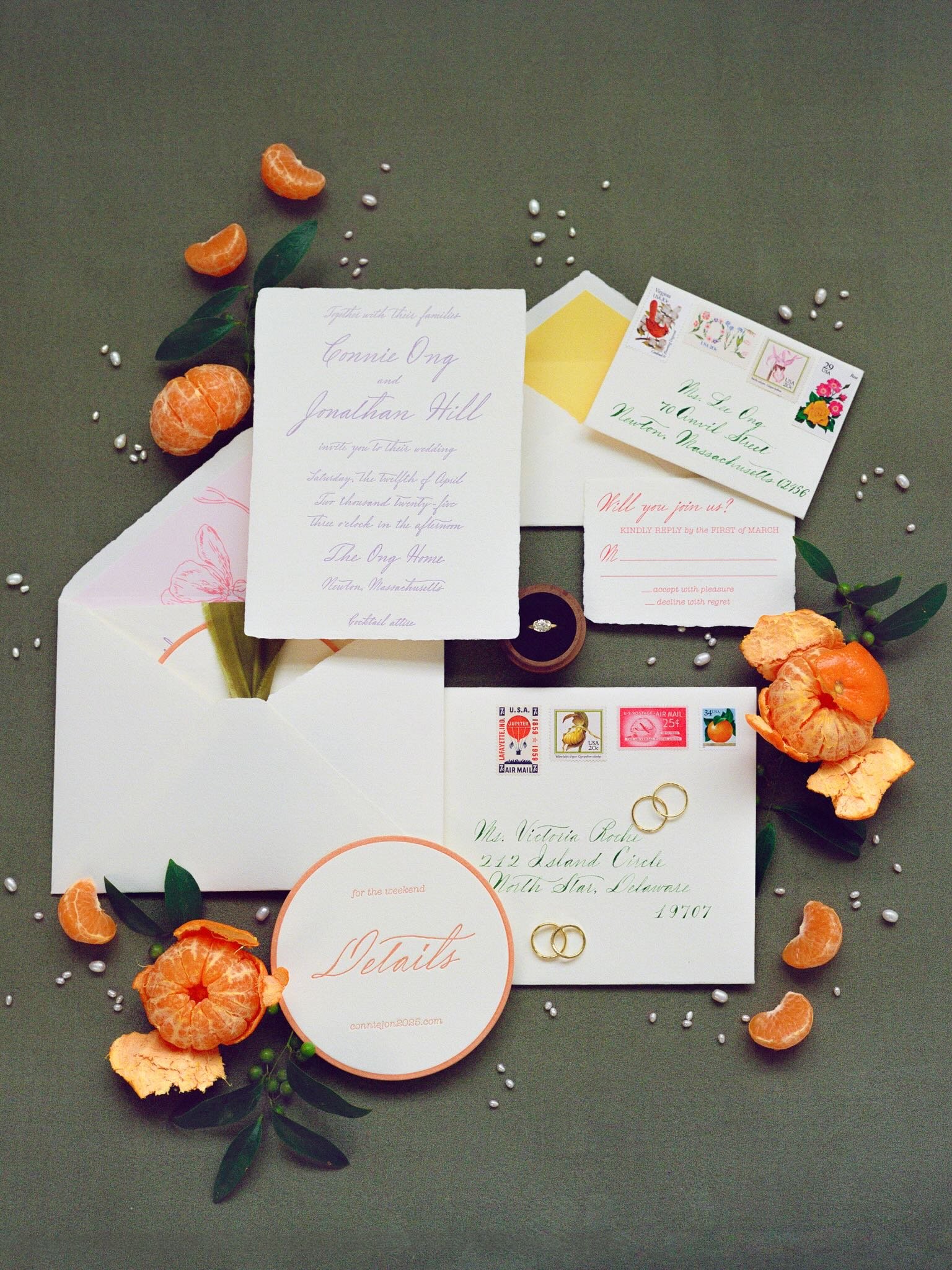 Boston wedding invitations custom calligraphy castillo holliday.jpeg
