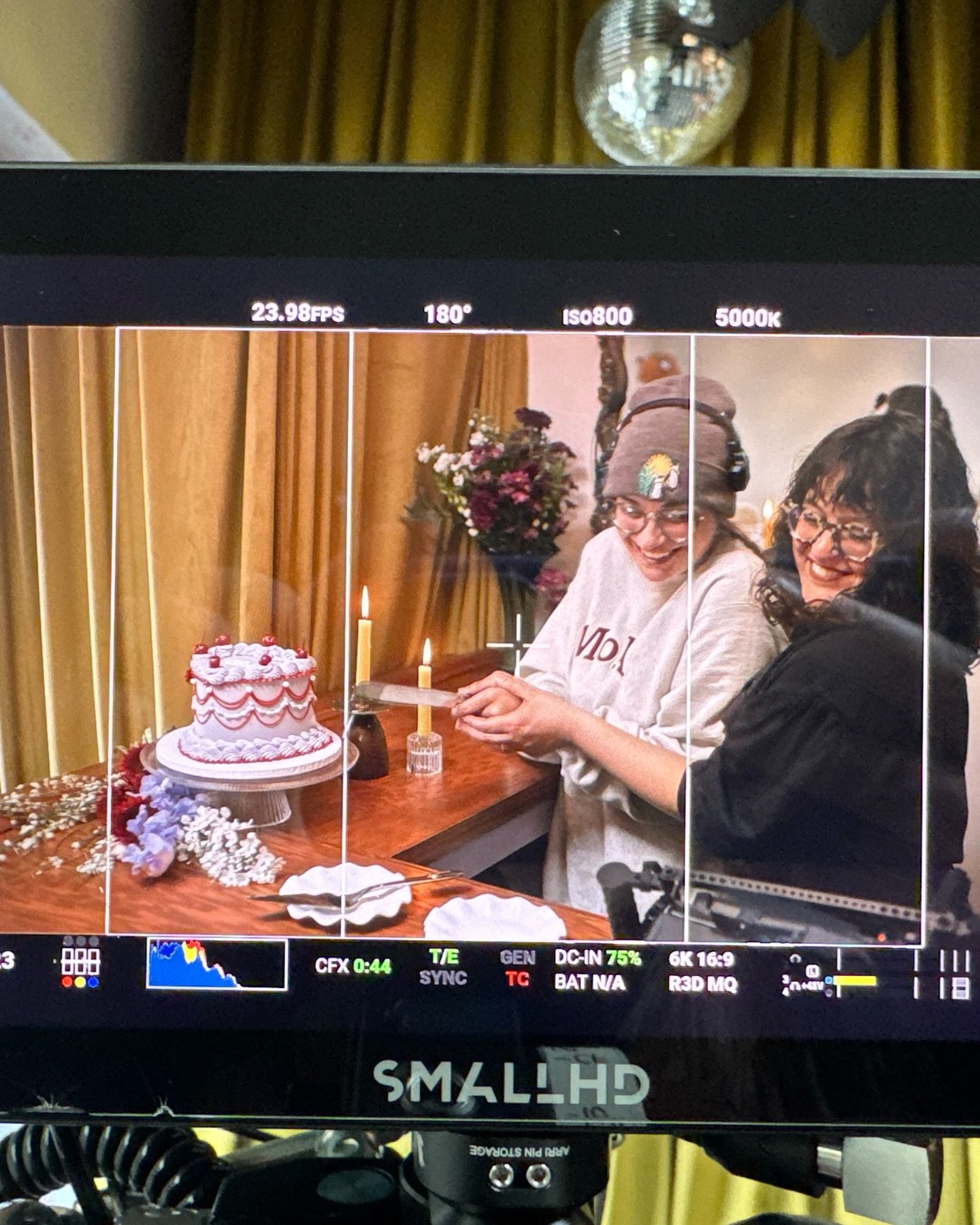 Behind the scenes from a very special shoot. Can&rsquo;t wait to show you the final product (this week!) 🎞️ ❤️&zwj;🔥 🎥 

Our tiny space holds so much love &mdash; and also more film equipment than I thought possible. Extra big thanks to Germaine, 