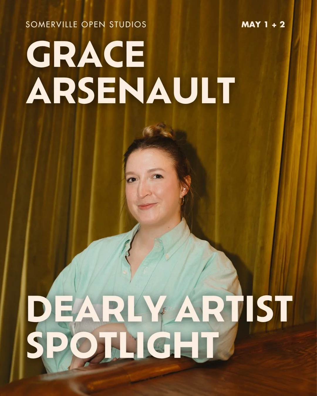 💕 THIS WEEKEND 💕 Dearly welcomes Grace Arsenault for @somervilleopenstudios, 12-6 Sat + Sun. (Edit: that&rsquo;s Sat 5/2 and Sun 5/3! First image has it wrong - MY BAD)

One of my favorite things about Grace is that she&rsquo;s too humble to write 