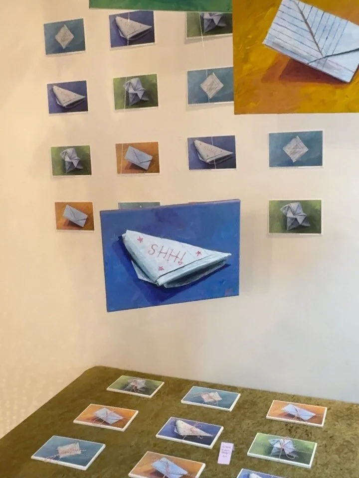 Had the very best time yesterday showcasing @graceearsenault&rsquo;s collection &ldquo;Crush Years&rdquo; for @somervilleopenstudios!

Back at it today (Sunday 5/3) from 12-6pm. Come for the art, stay for the the playlist. You can buy a postcard prin