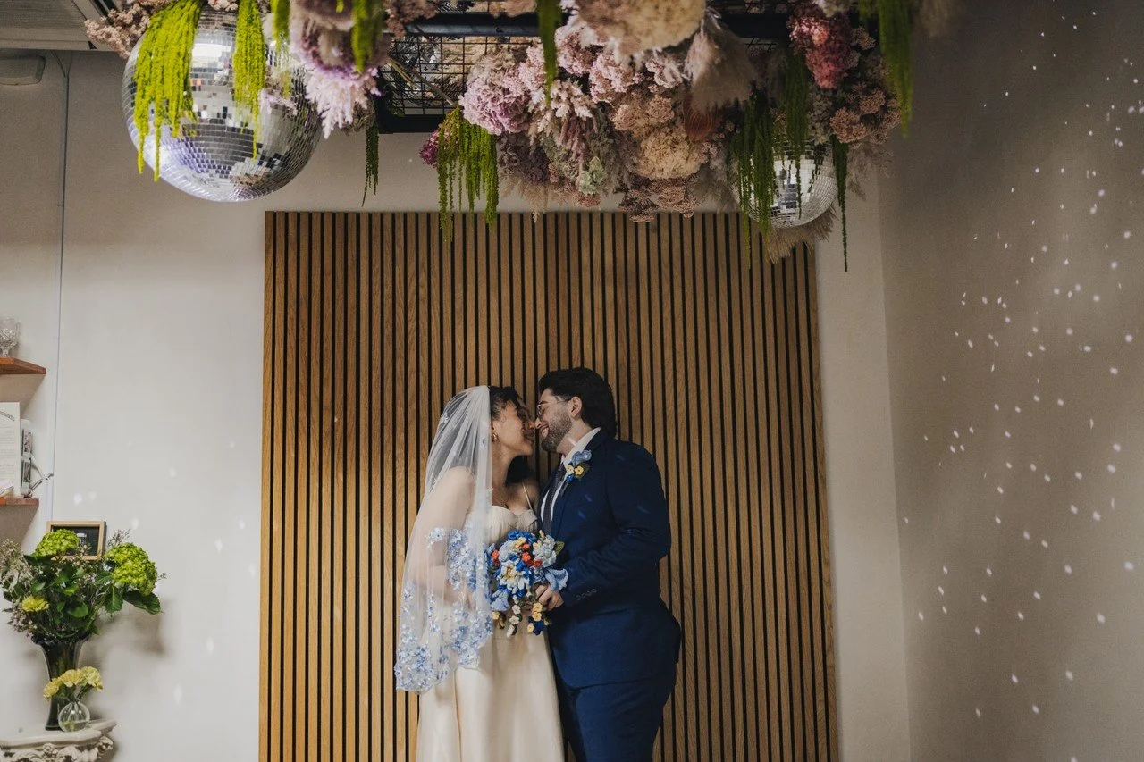 Andi + Daile’s Colorful Somerville Micro Wedding