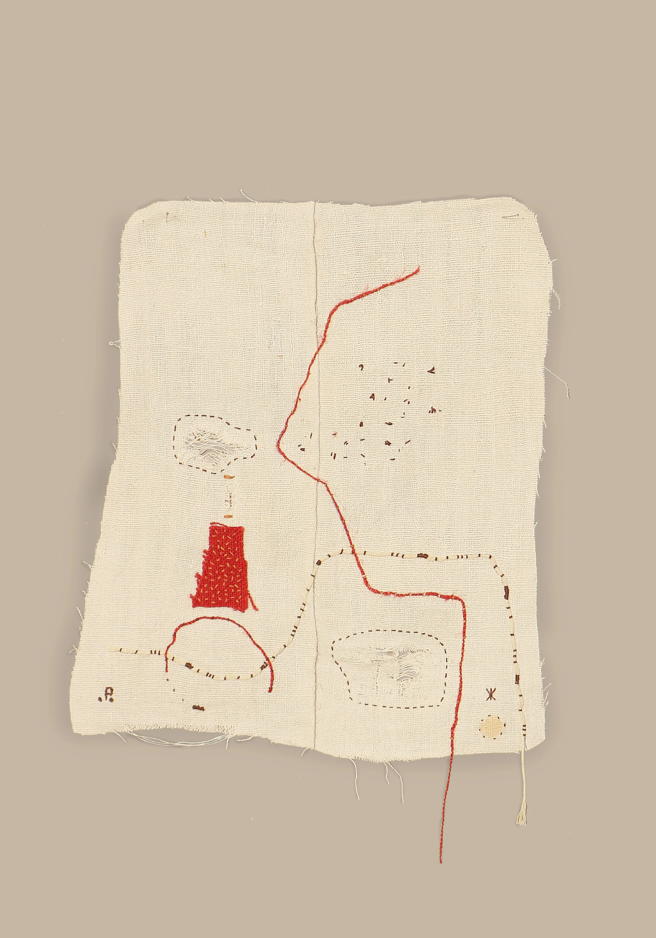 Bordado sobre lino 35*30 cm