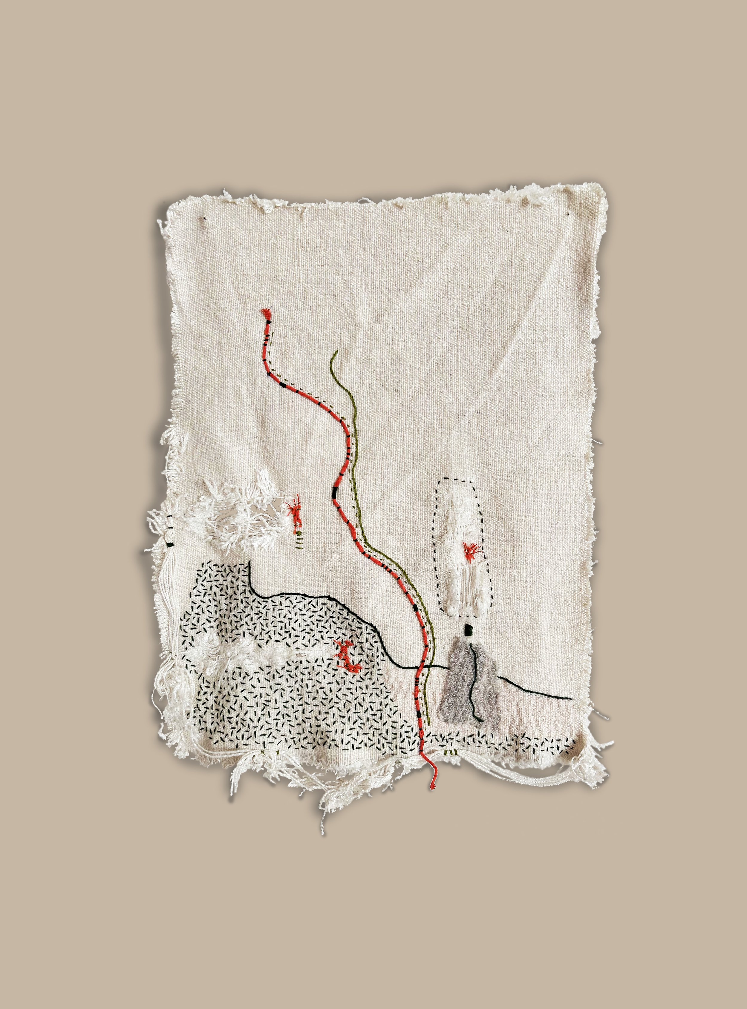 Bordado sobre lino 35*30 cm