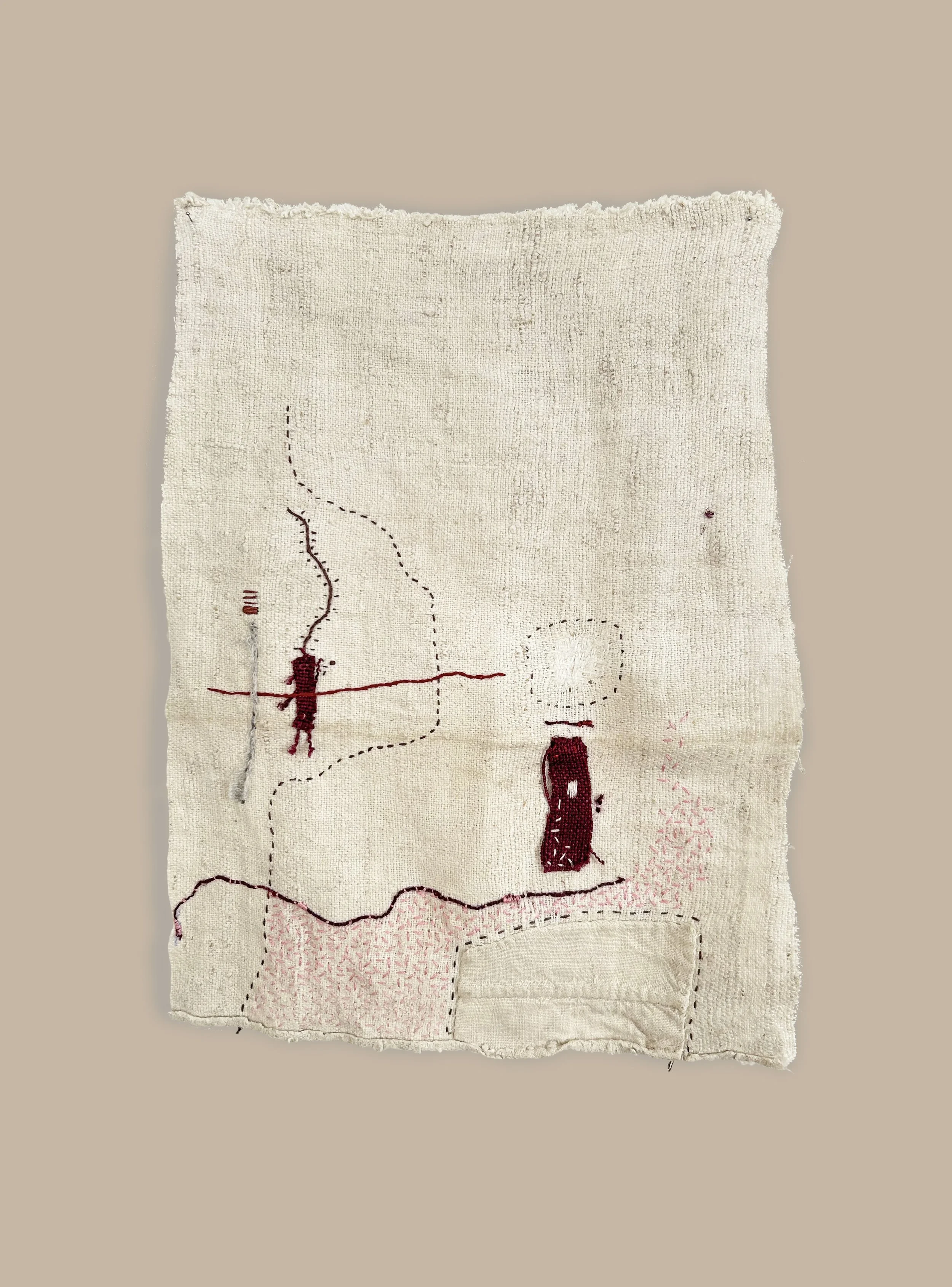 Bordado sobre lino 35*30 cm