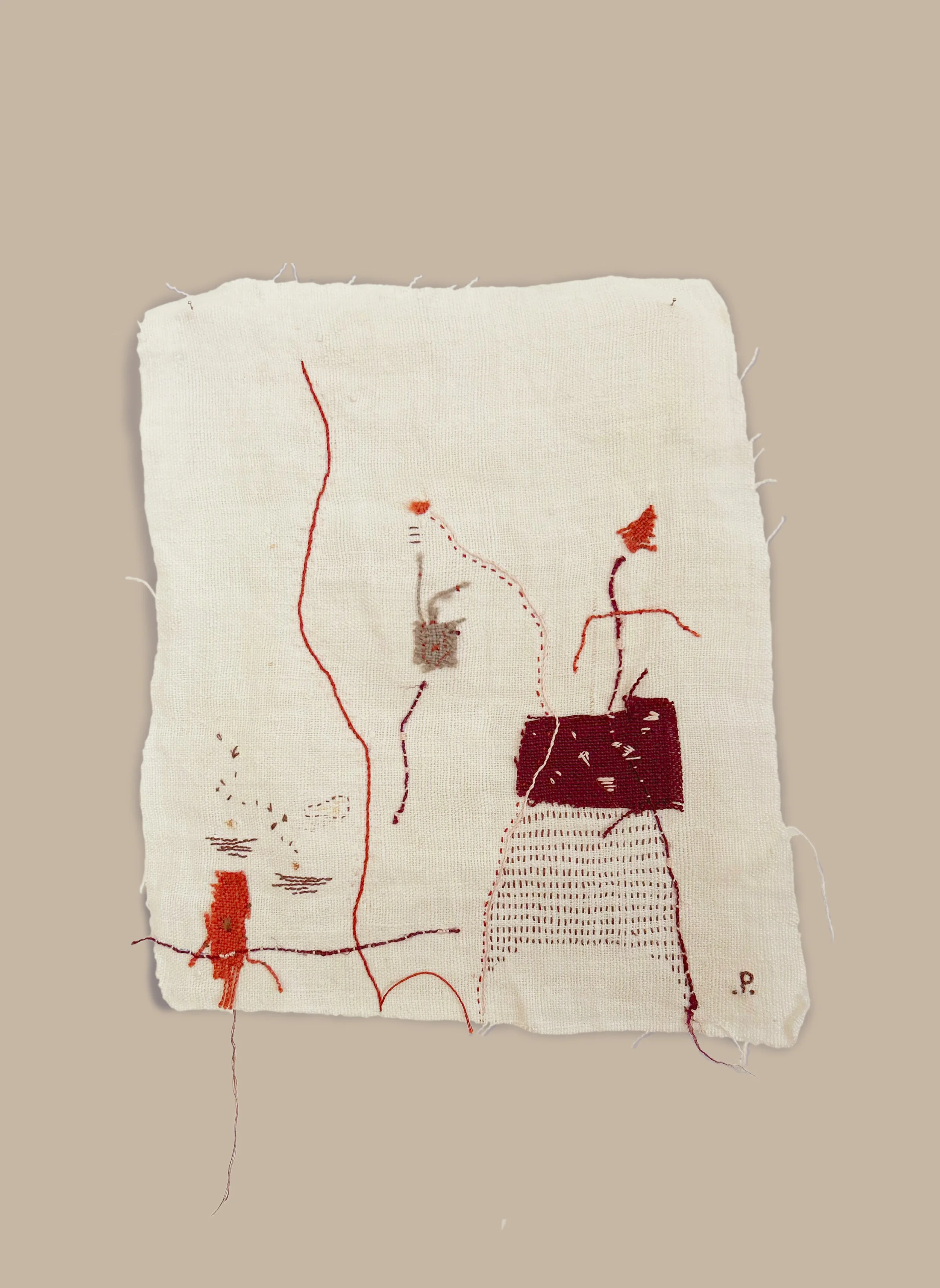 Bordado sobre lino 35*30 cm