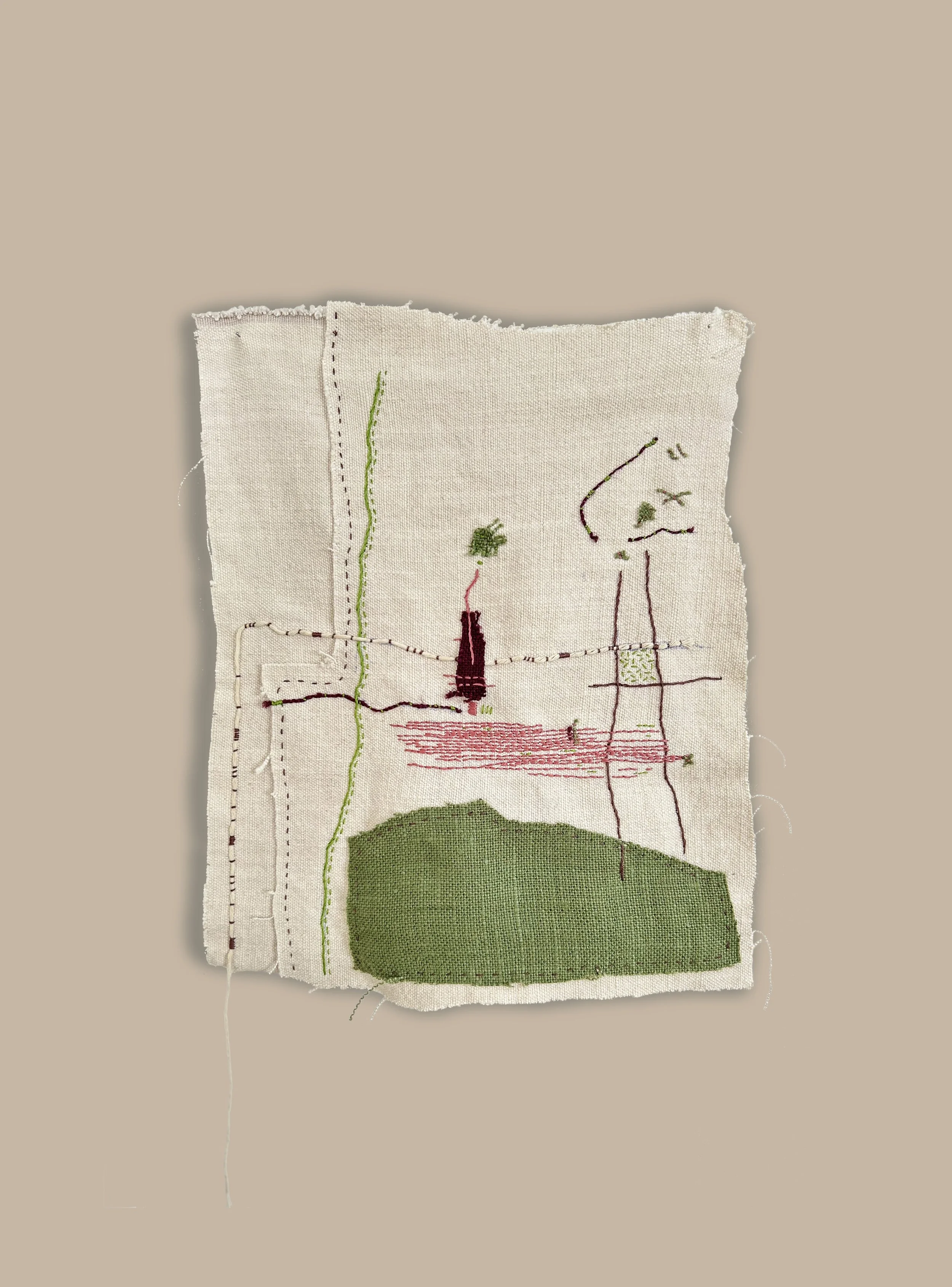 Bordado sobre lino 35*30 cm