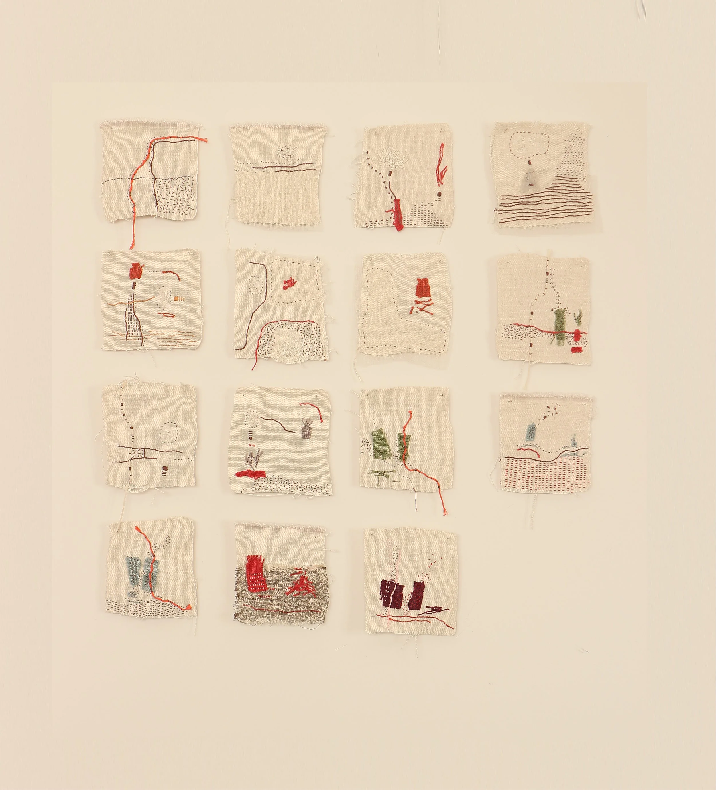 Bordado sobre lino 13*13 cm