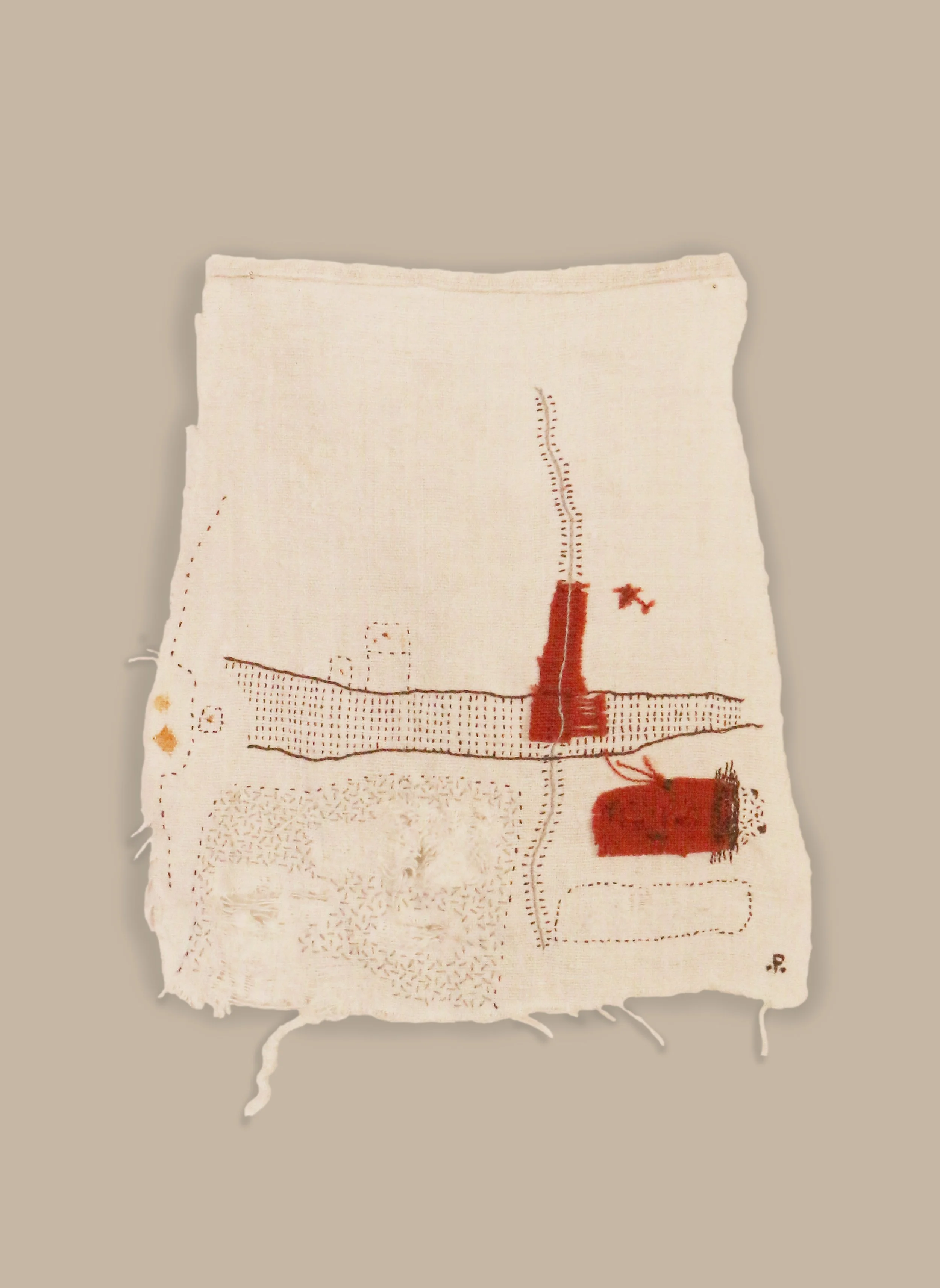 Bordado sobre lino 35*30 cm