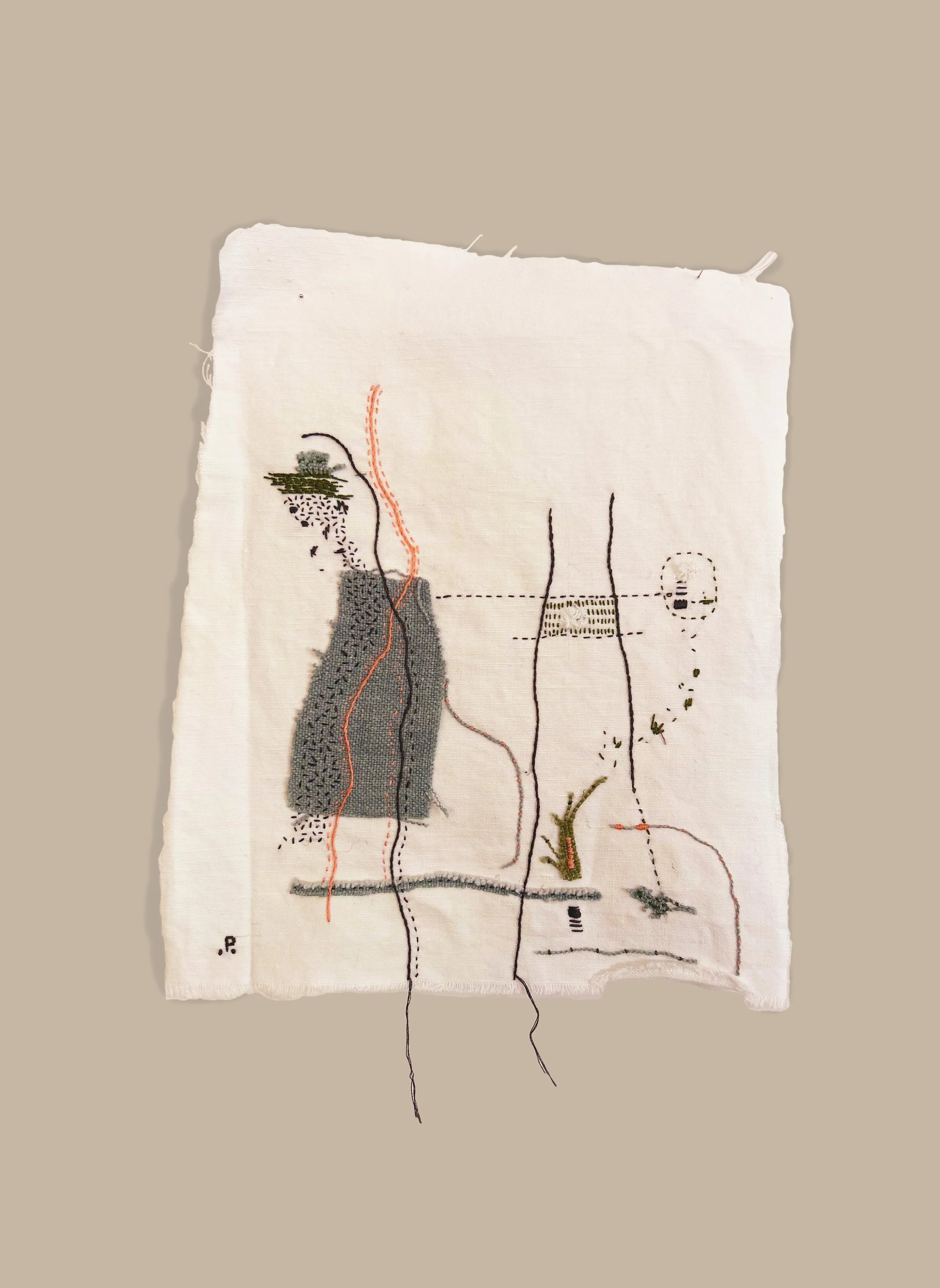 Bordado sobre lino 35*30 cm