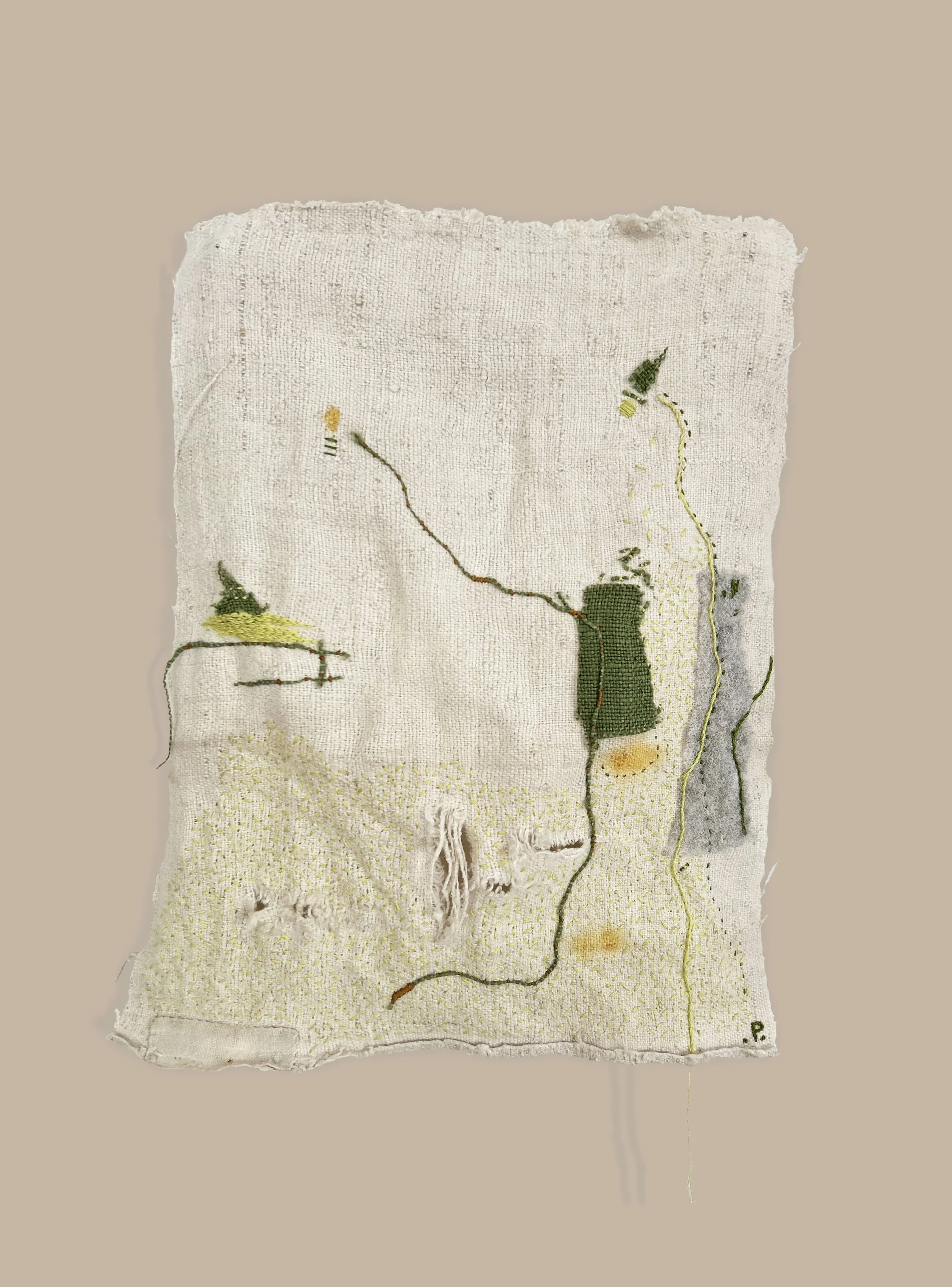 Bordado sobre lino 35*30 cm