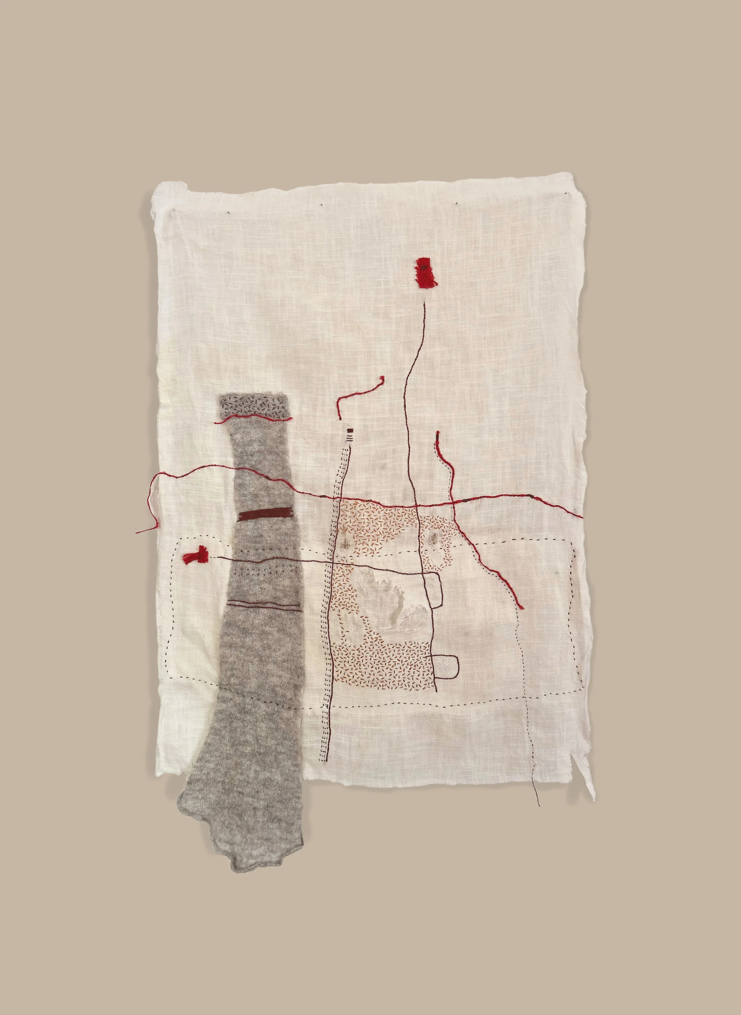 Bordado sobre lino 83*50 cm