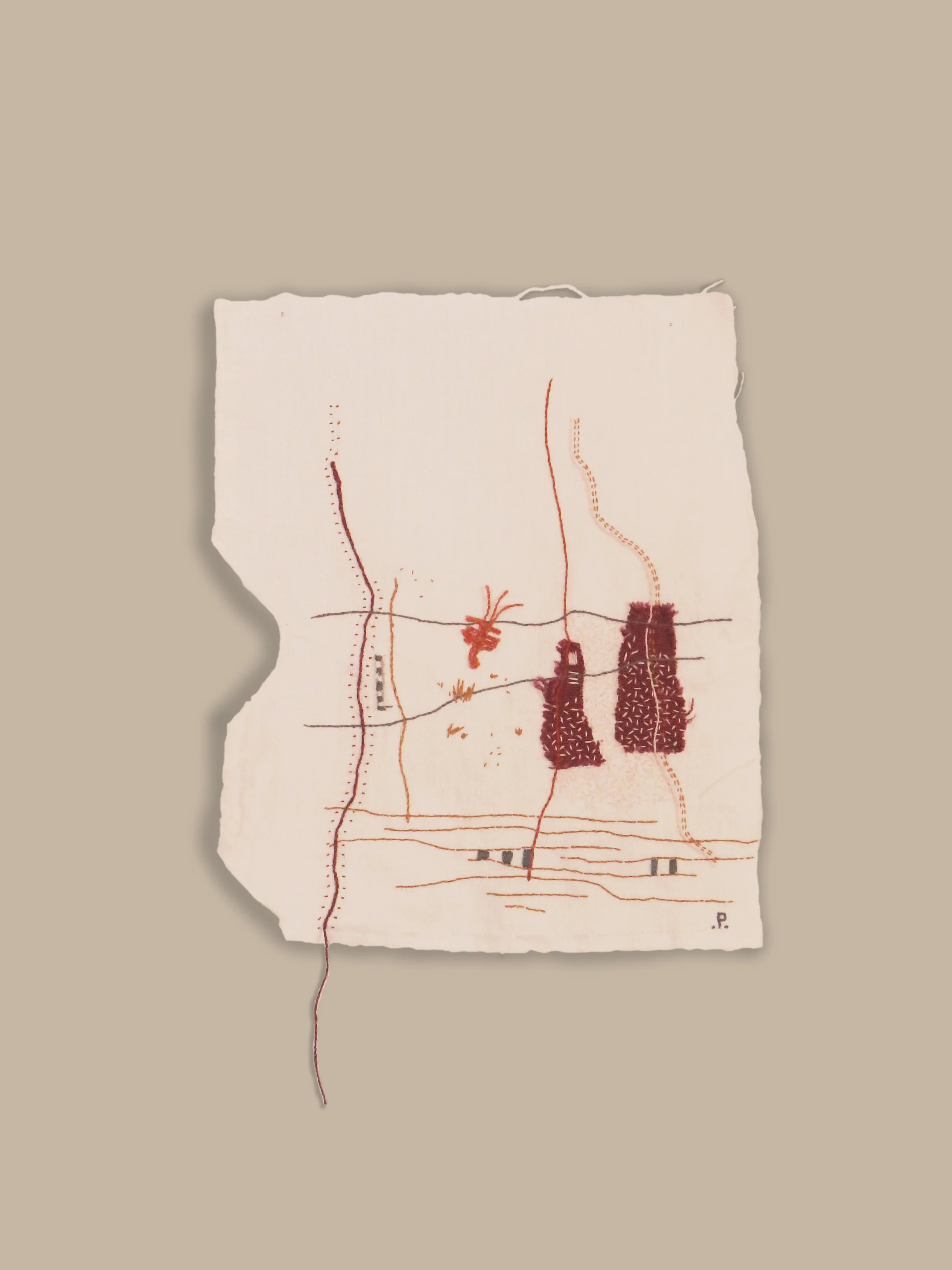 Bordado sobre lino 35*30 cm