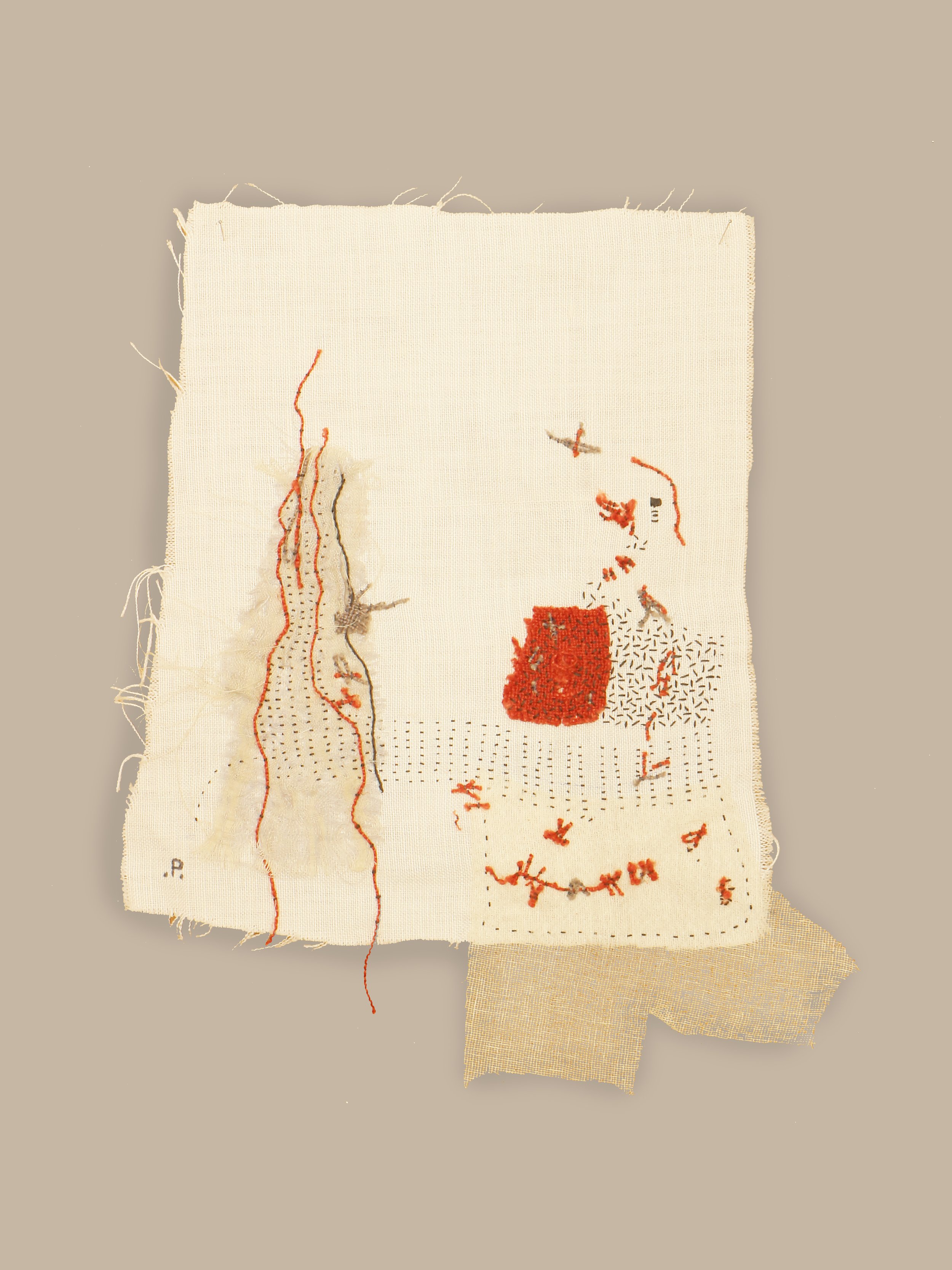 Bordado sobre lino 35*30 cm