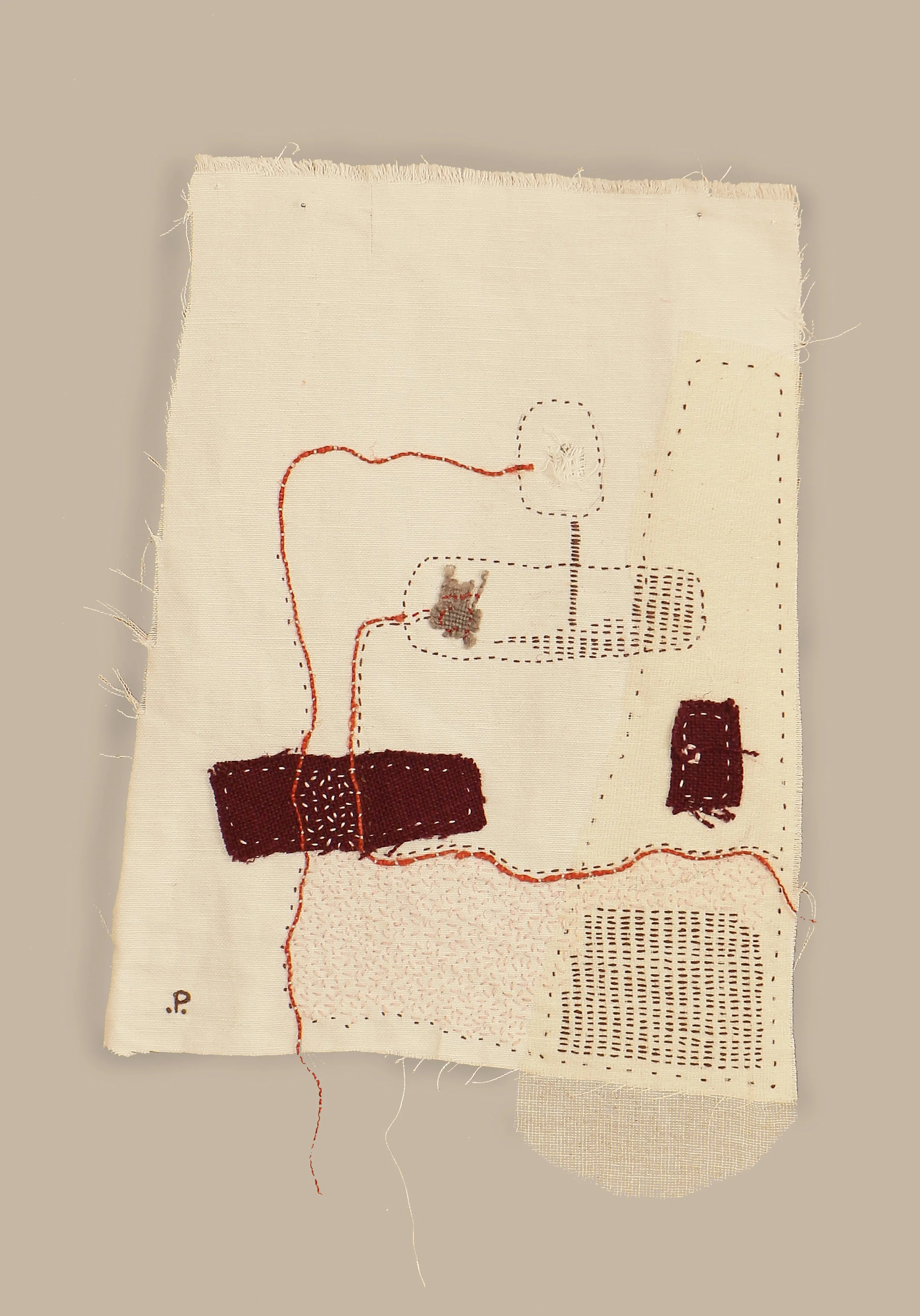 Bordado sobre lino 35*30 cm