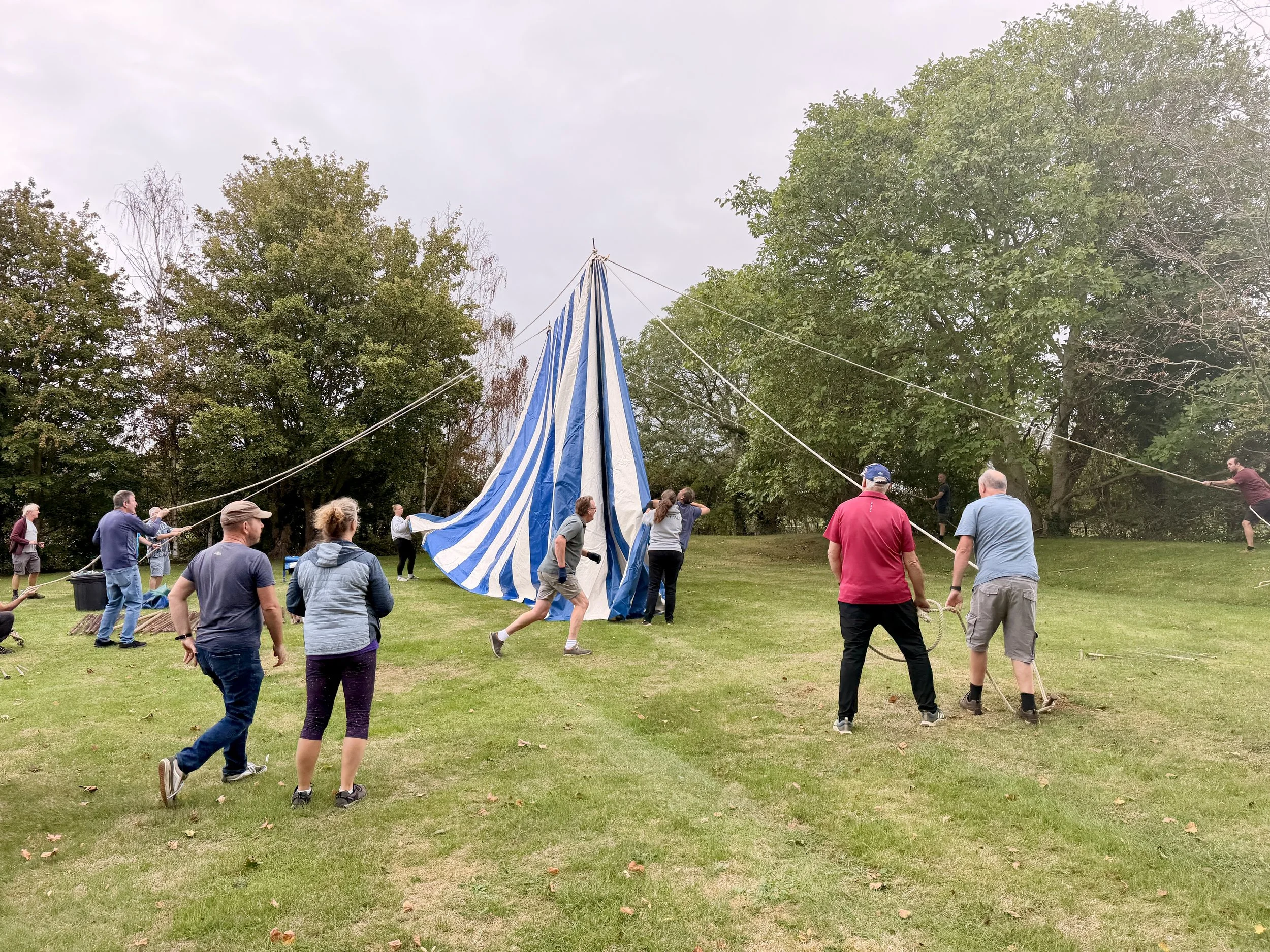 The marquee is erected for the great Polden hills mangelwurzel day 2026