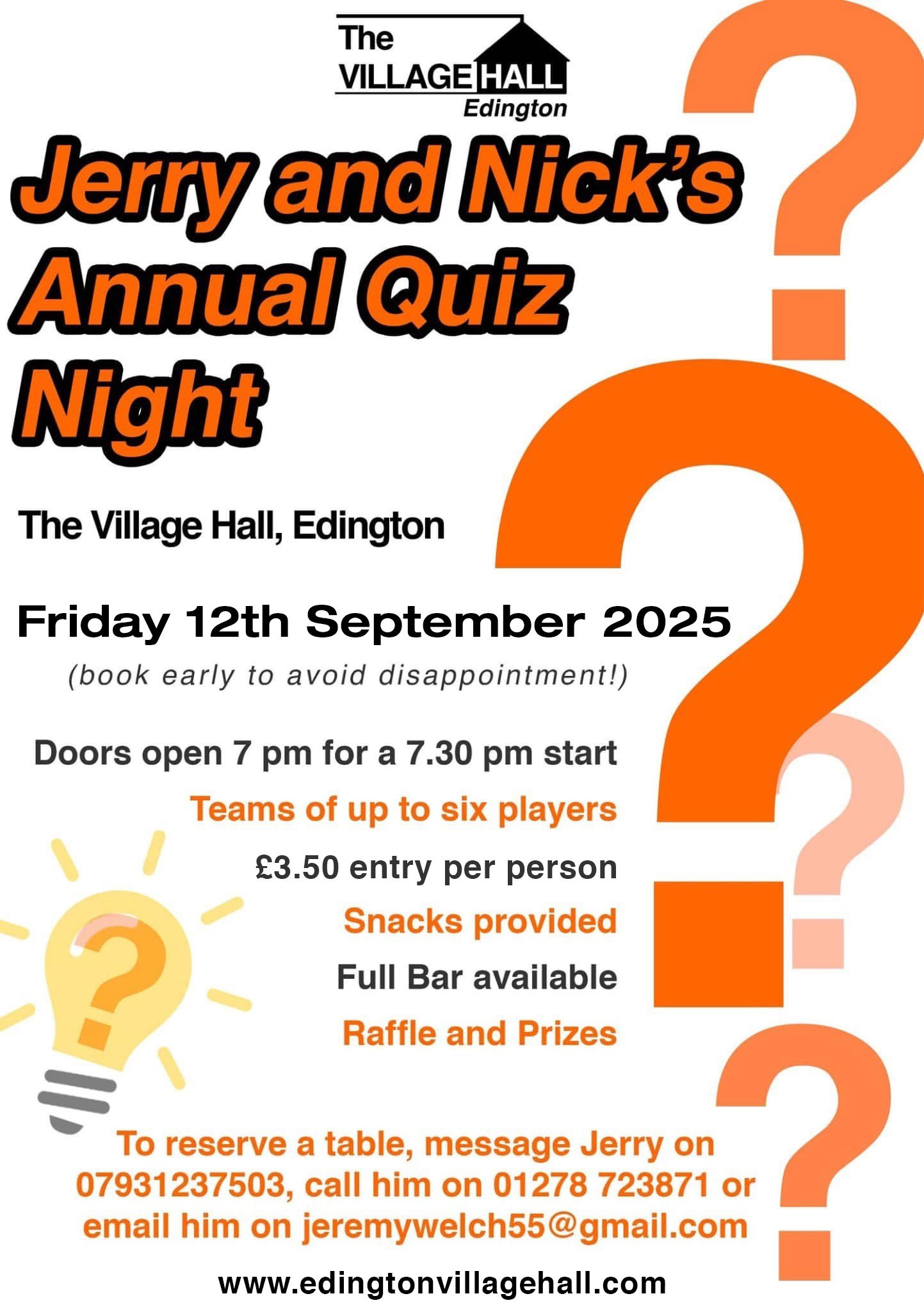 Jerry & Nicks Annual Quiz Night