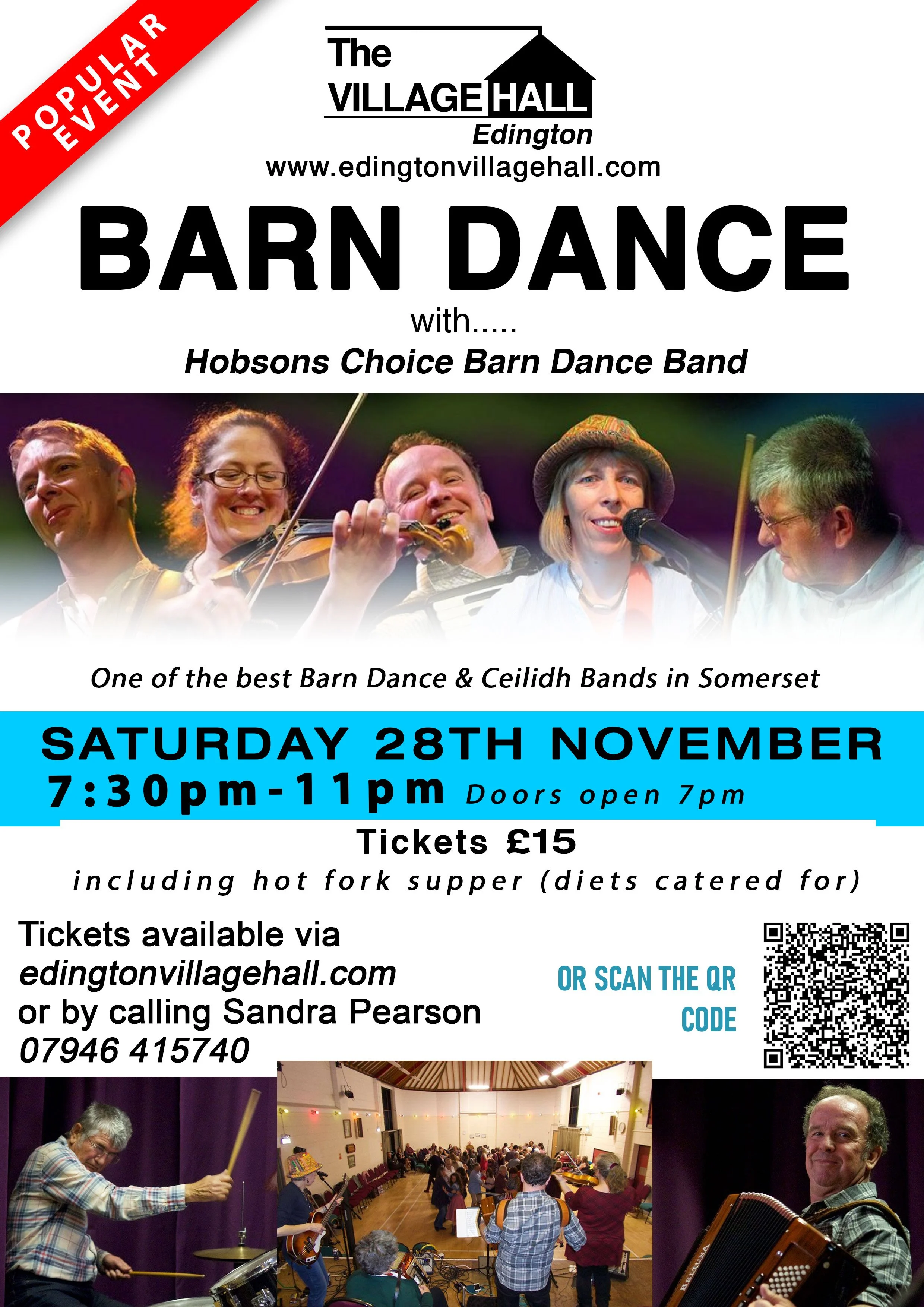 Barn dance event at Edington village hall 2026