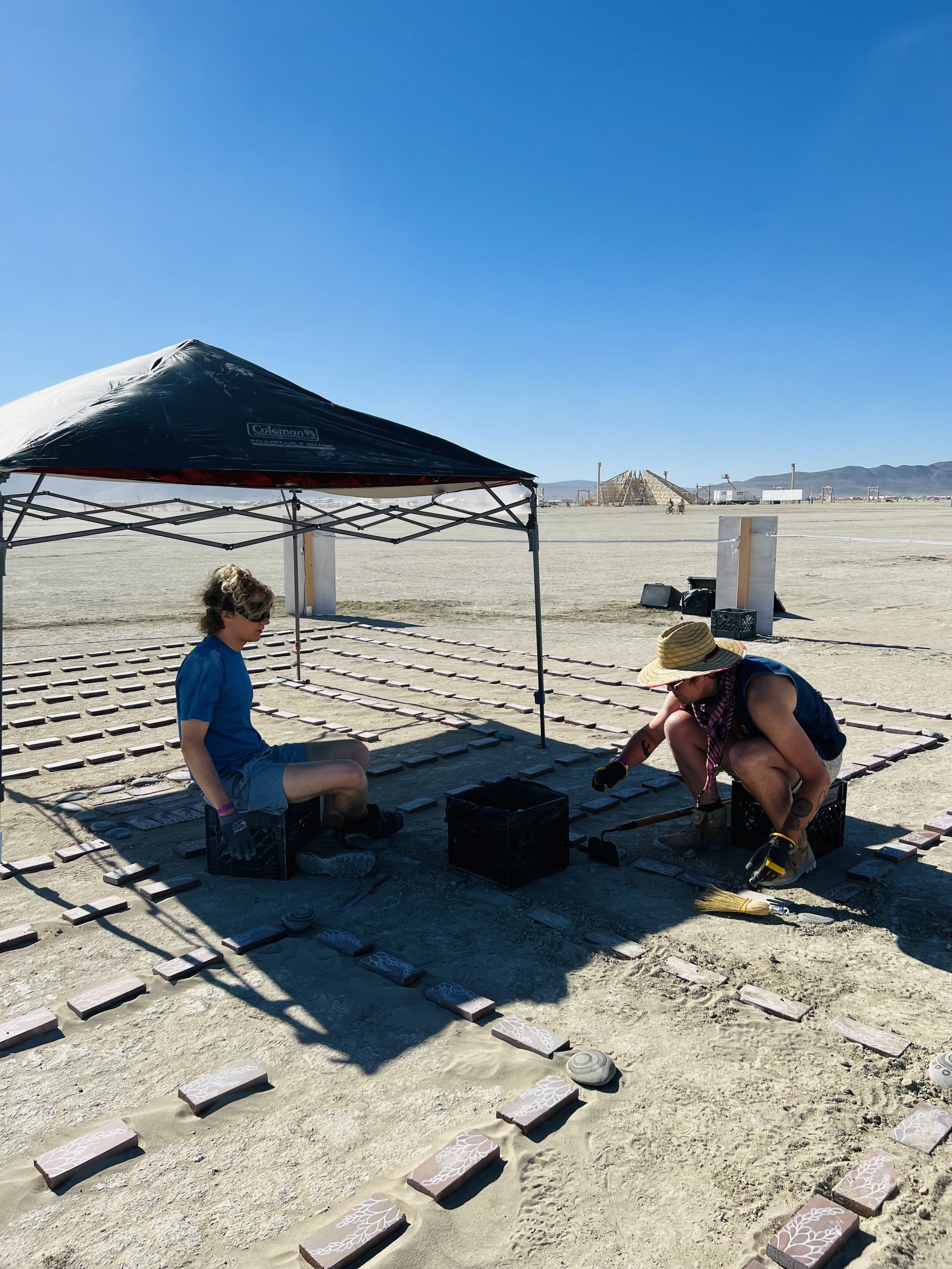 Build Team setting tiles before the next dust storm. 
