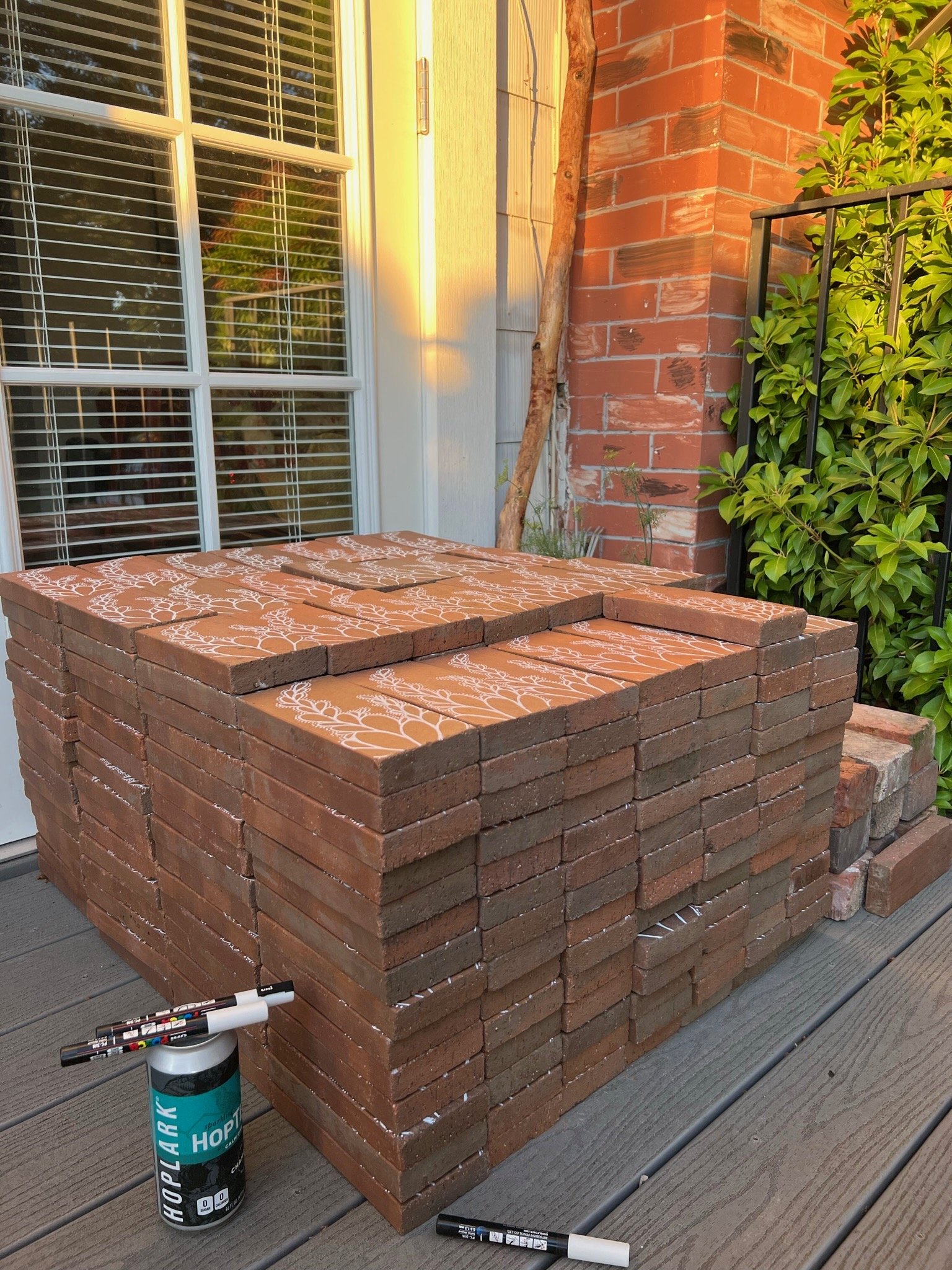 Stack of nearly 500 tiles.