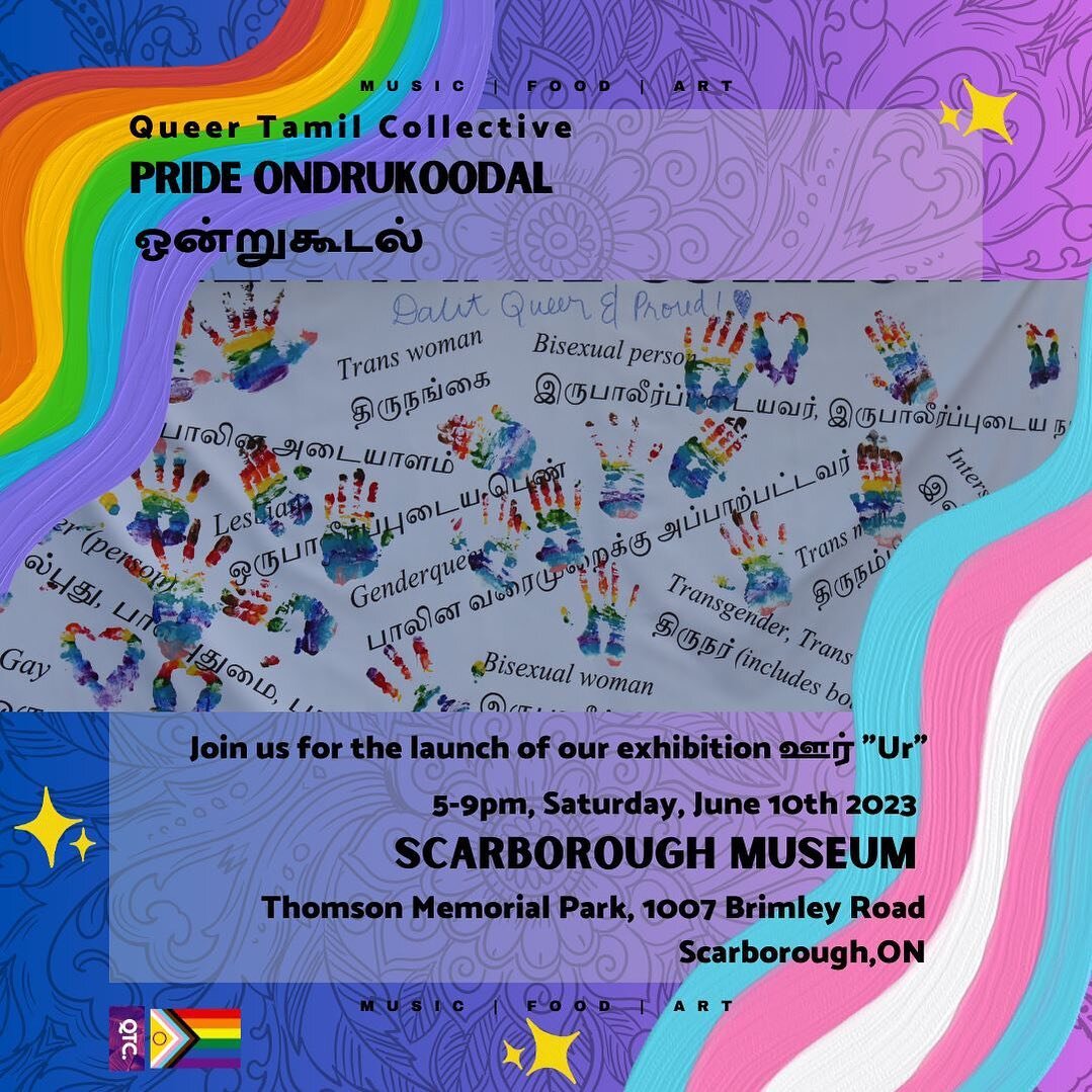 Join us on 10th of June, at 5 pm for the launch of our exhibition ஊர் &ldquo;Ur&rdquo; and our community Pride event.

#queer #queerart #tamilpride #lgbtq #trans #loveislove #queerartist #pride #pridemonth #tamil