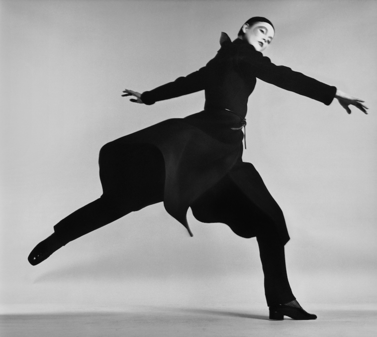 Ingrid Boulting, coat by Dior, Paris studio, January 1970