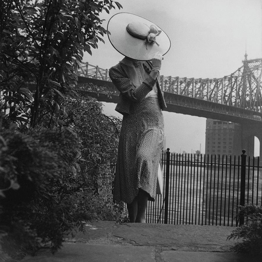 A Model In Front Of The 59th Street Bridge, Vogue, June 1938