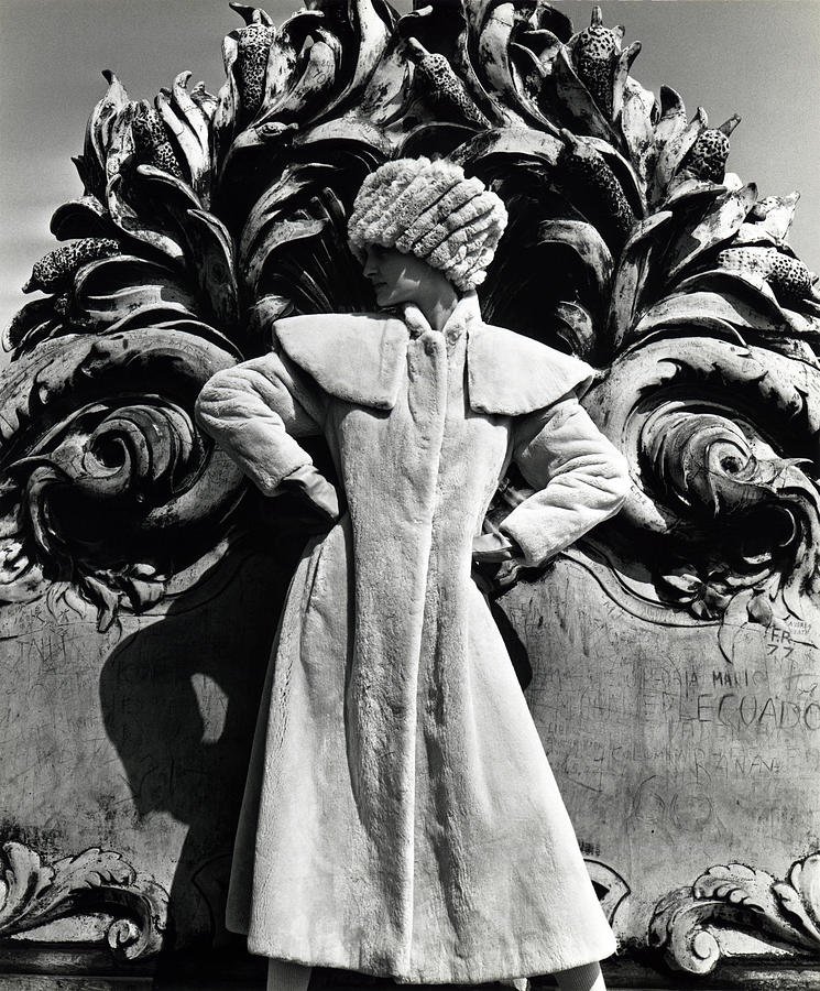 Model Wearing Fur Hat And Coat, Vogue