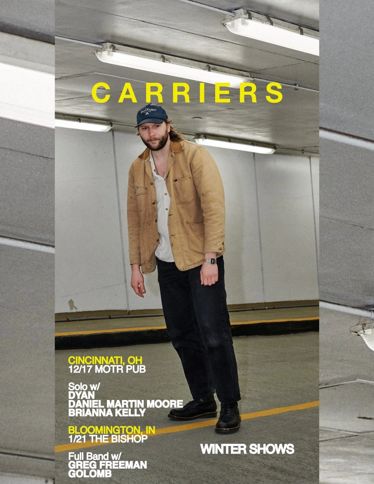 WINTER SHOWS❄️

12.17 Cincinnati, OH 
solo @motrpub w @lookingfordyan 
@danielmartinmoore &amp; @cloudofnothingnesss 
8pm Free 21+ 

1.21 Bloomington, IN 
full band @thebishopbar w @oldgraig 
&amp; @golombgolombgolomb 
8pm $15 adv/ $18 dos 18+

Photo