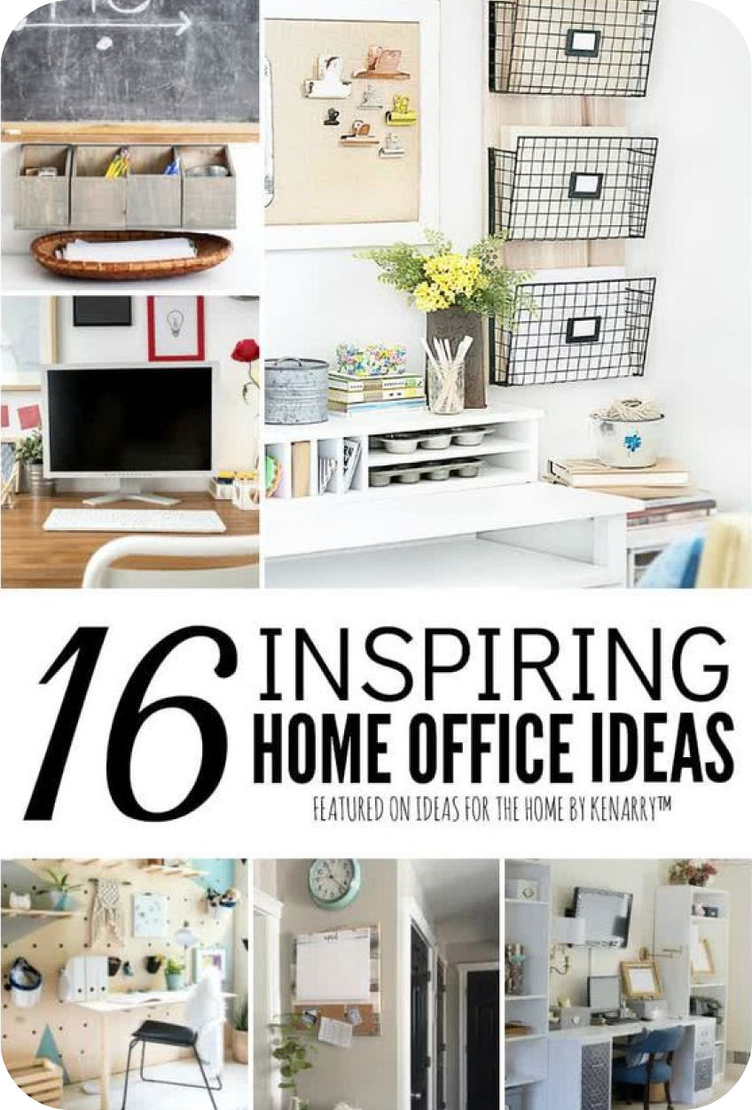 Pin so šestnástimi nápadmi ako si zariadiť home office.