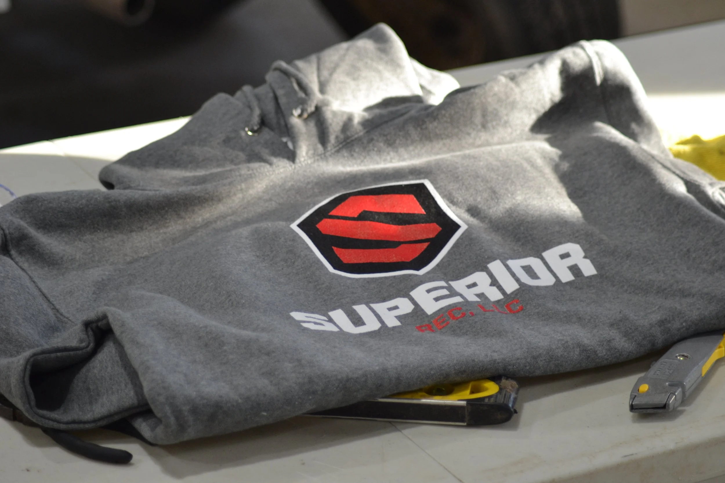 a hoodie with custom 3 color screen printing