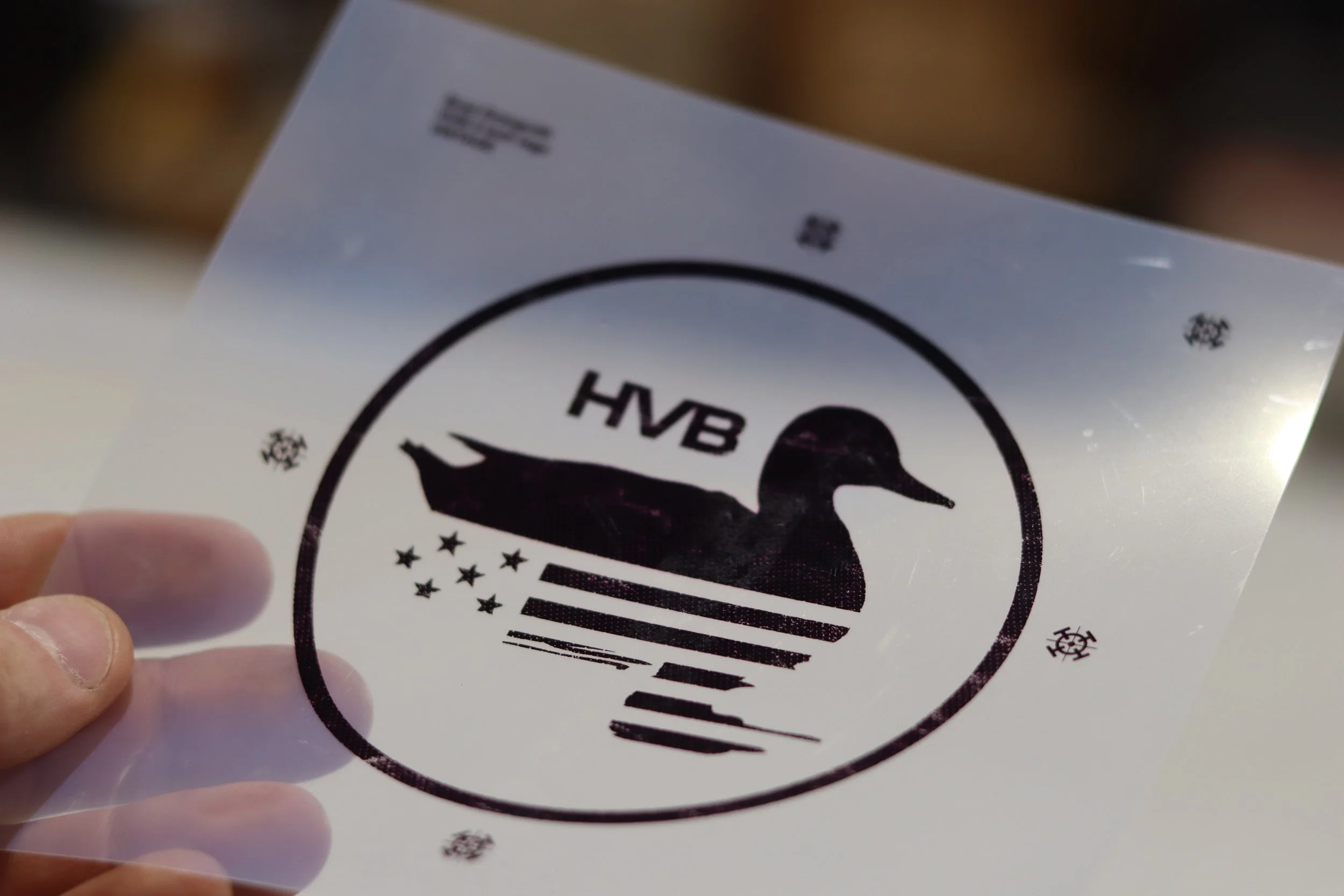 The screen printing process.. a transfer paper ready to be burned on to a screen.