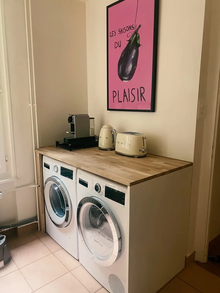 Woodwork over washing machine