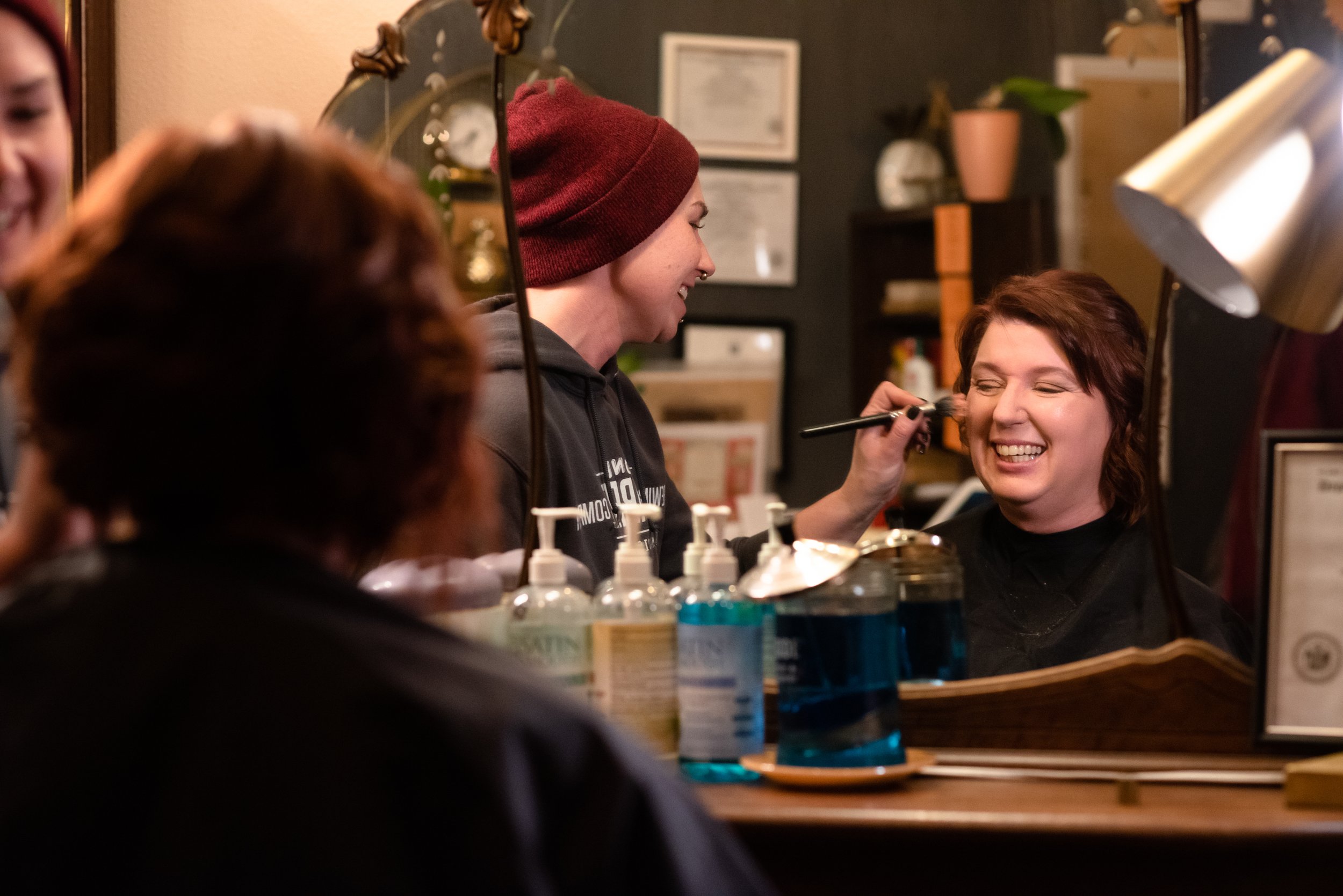 Madison wisconsin bridal hair and makeup artist, engagement photography sessions, MUA for bridal party, tips for hiking elopements in wisconsin, nomadic wedding makeup artist for engagement photos
