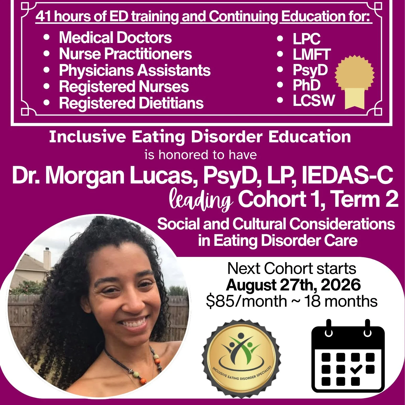 Dr. Lucas is IN THE HOUSE! We are stoked to have her currently leading our second term of the consultation cohorts. https://www.inclusiveeatingdisordereducation.com/