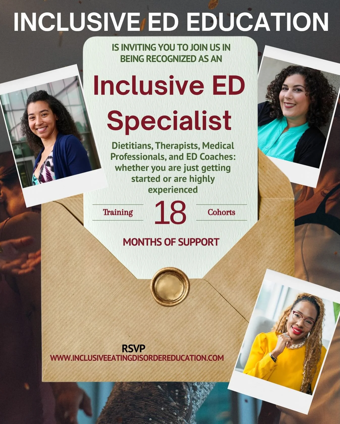 New and experienced ED clinicians belong with IEDE!  https://www.inclusiveeatingdisordereducation.com/ieds-certification
