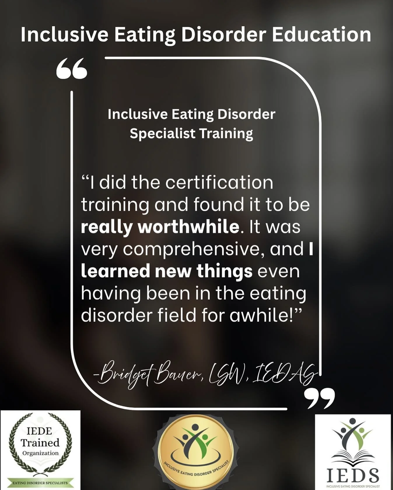 Bundle the course and cohorts for $195/mo!
#eatingdisordereducation  https://www.inclusiveeatingdisordereducation.com
