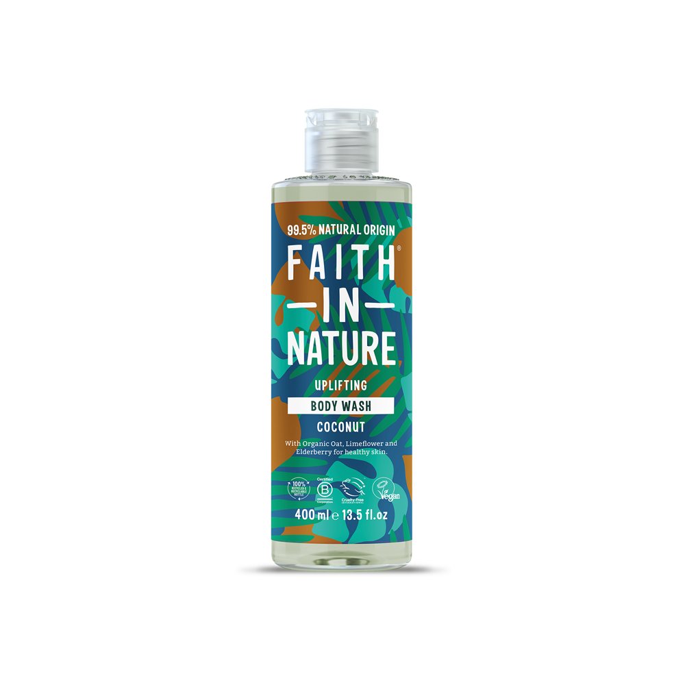 Faith in Nature's Coconut Body Wash is a natural body wash and shower gel that can also be used as a bubble bath. Paraben and SLS free, this vegan body wash is made with 100% natural fragrance & essential oils