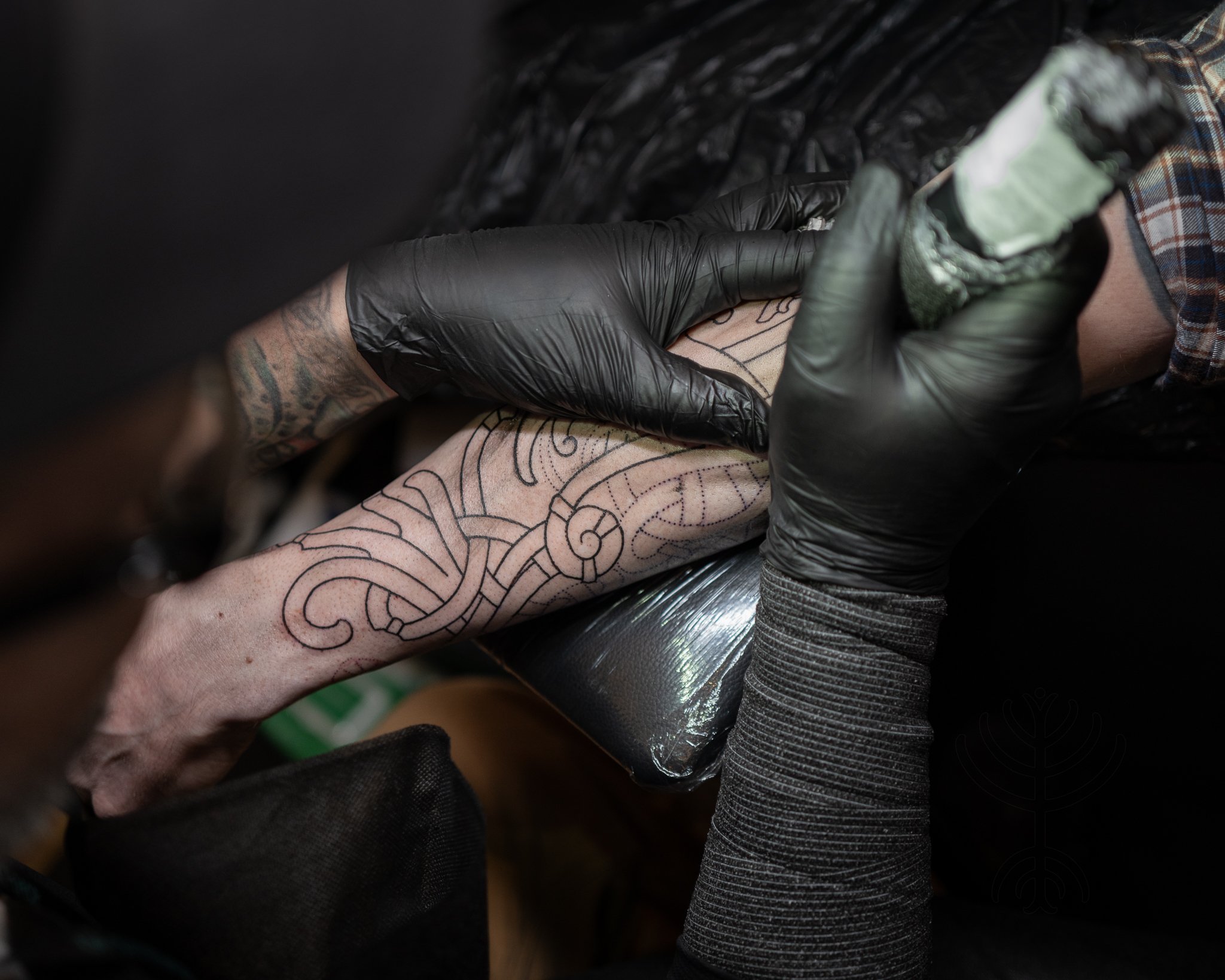 Oseberg Nordic Style Tattoo in progress