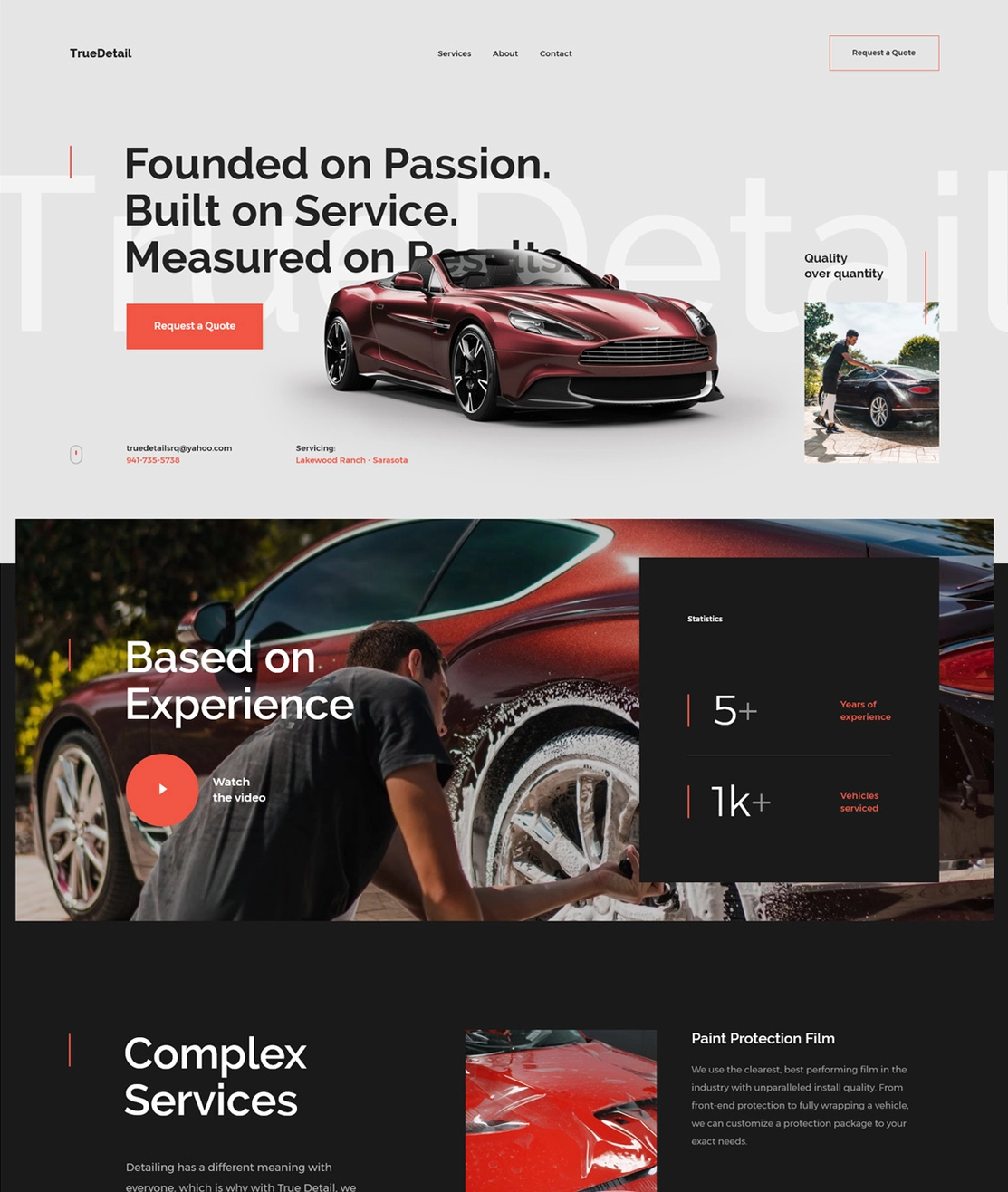 Automotive landing page