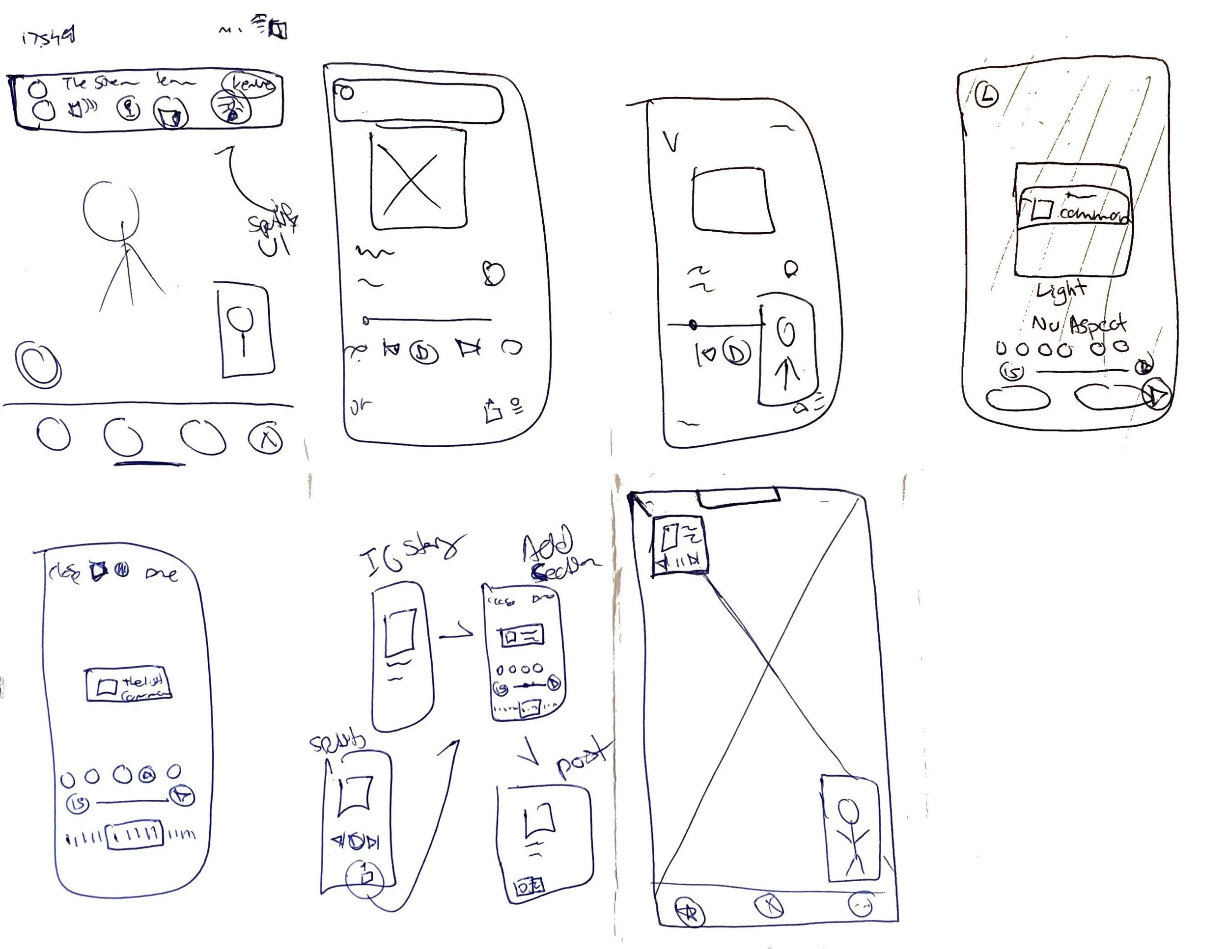 crazy 8 notebook sketches