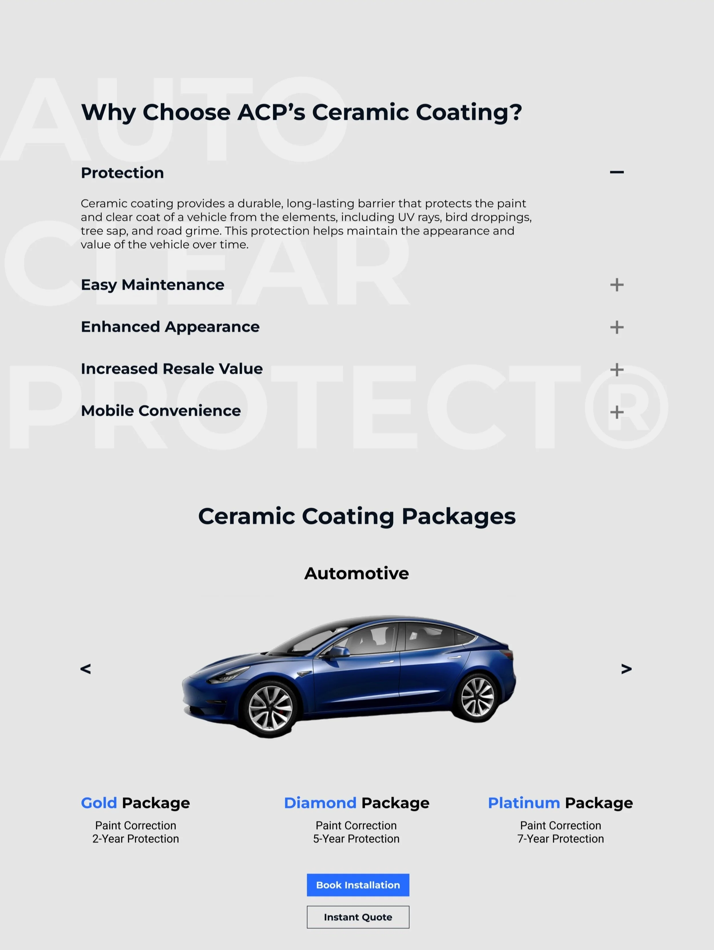 Autoclearprotect ceramic coating web page