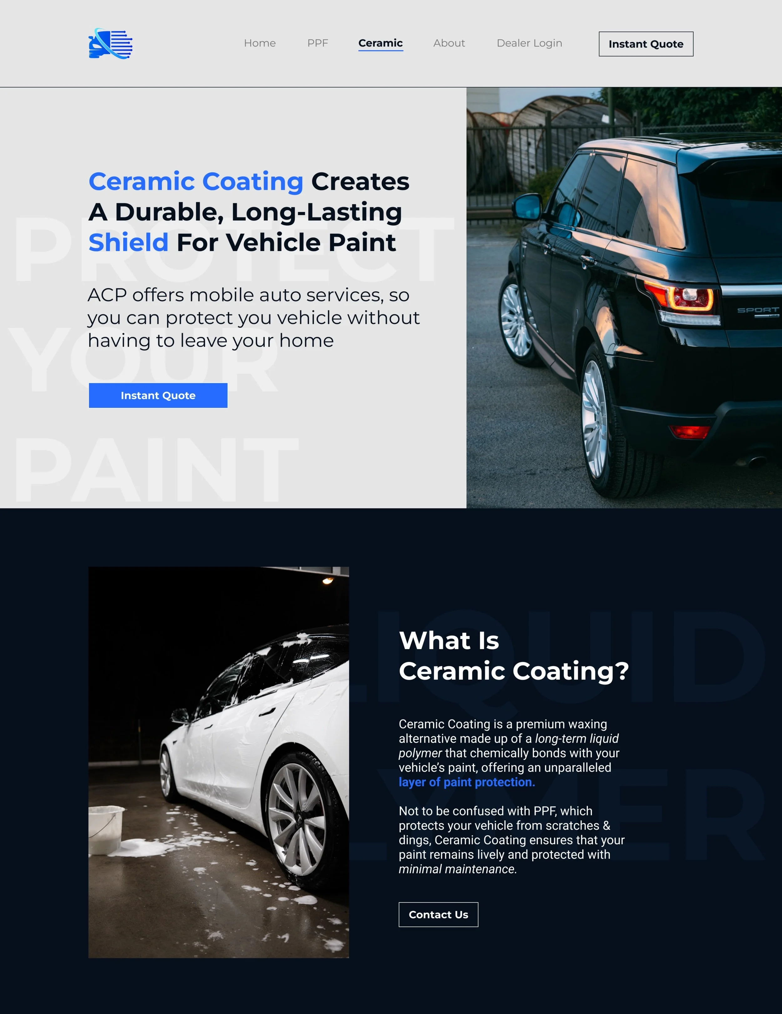 Autoclearprotect ceramic coating web page