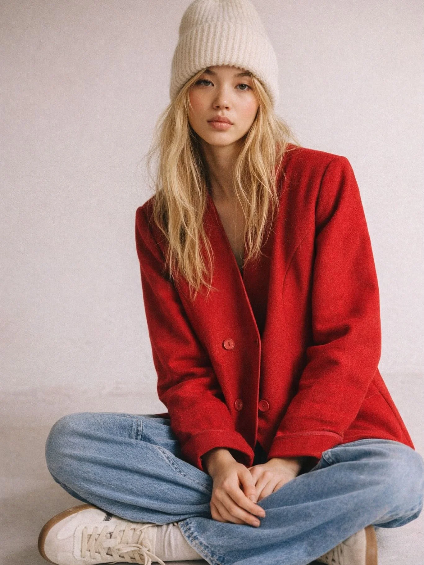 Red, always timeless. Discover this vintage wool blazer (made in France) at the link in bio. ❤️ #vintageclothing