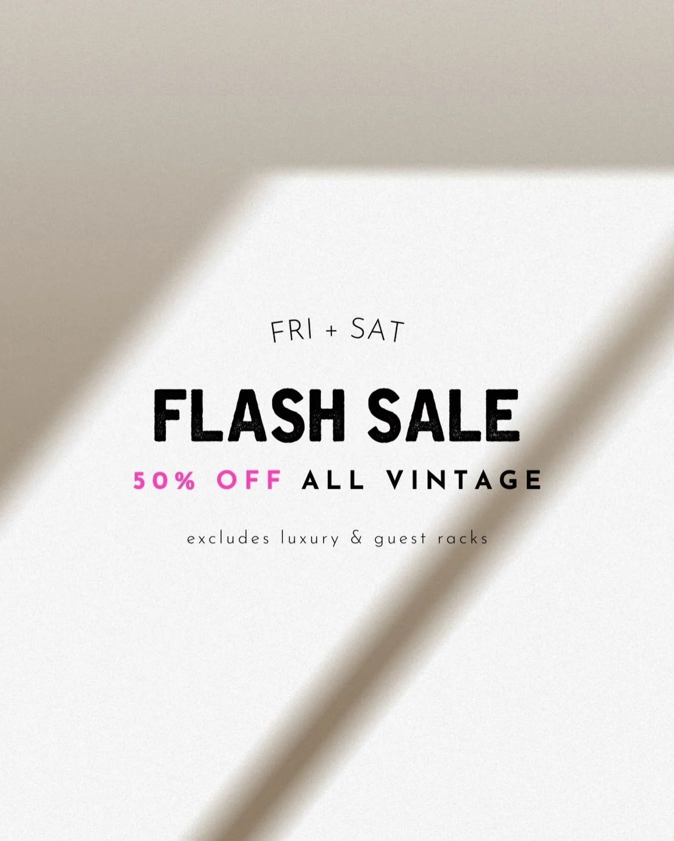 Yep. It&rsquo;s happening. Score the deal of a century.  We&rsquo;re bringing out bins of vintage that&rsquo;s never been seen before.  All our vintage racks will be 50% off and our bins will be full of $10 vintage items!

This Friday and Saturday. I