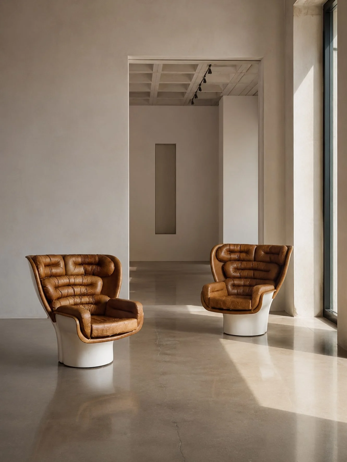 Design that still feels decades ahead.  The Elda Lounge Chair by Joe Colombo, 1963.  Forever admiring.