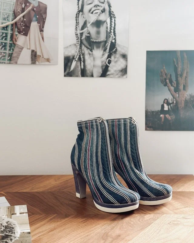 SOLD / vintage denim platforms