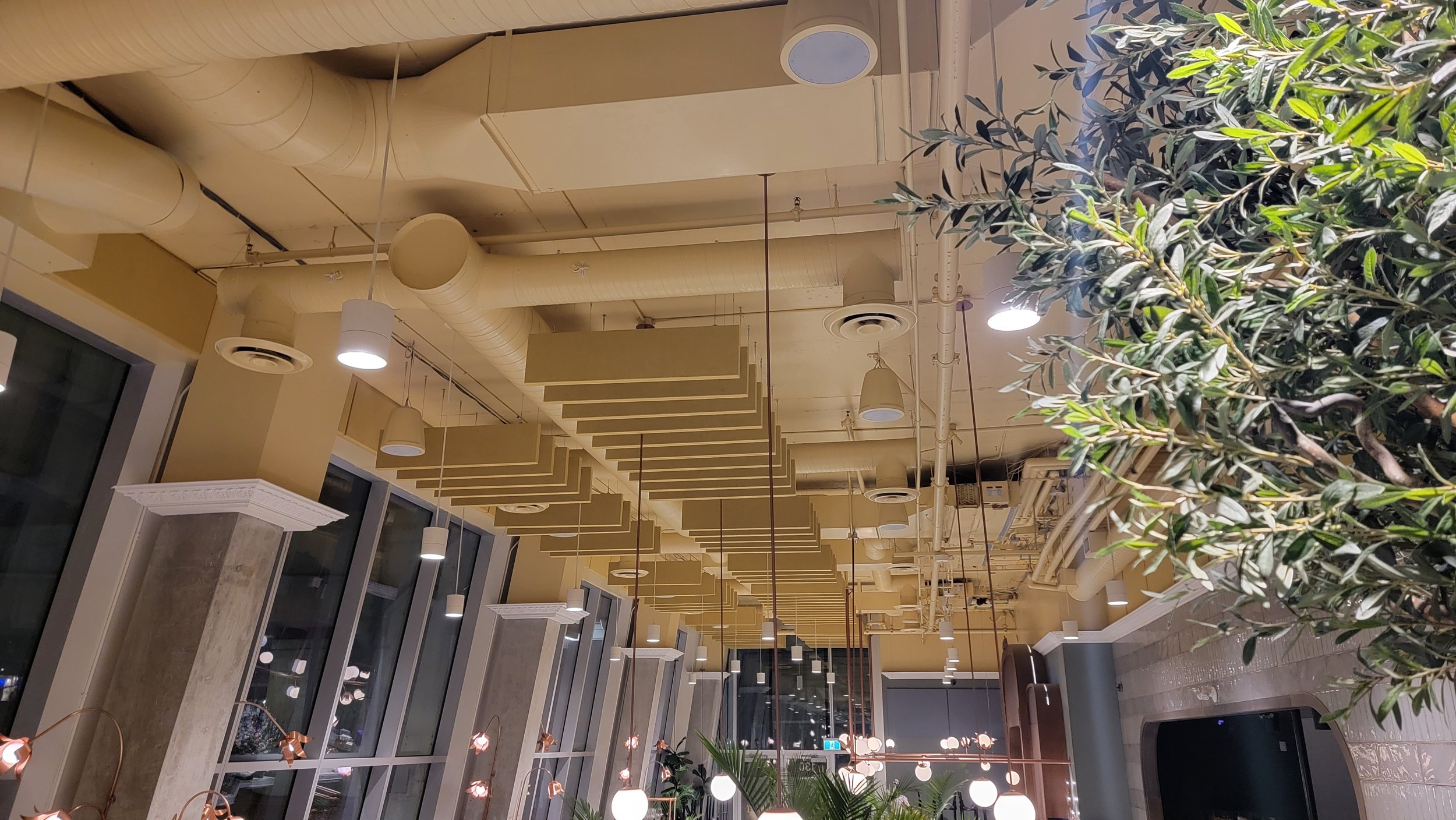 Acoustic Baffles in Linh Restaurant - Vancouver