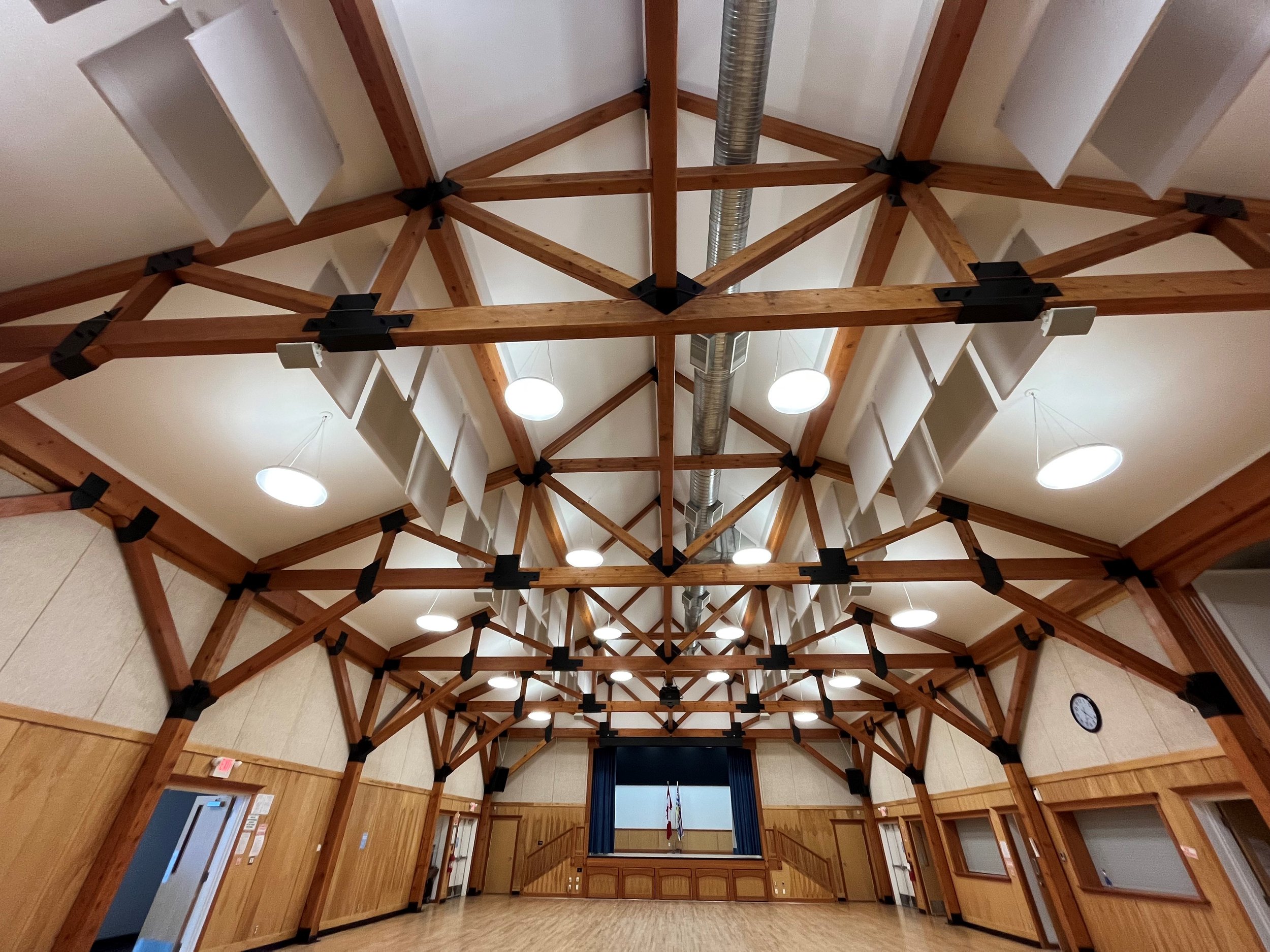 Echotrol Acoustic Baffles installed in McBride Community Hall - McBride, BC.jpg